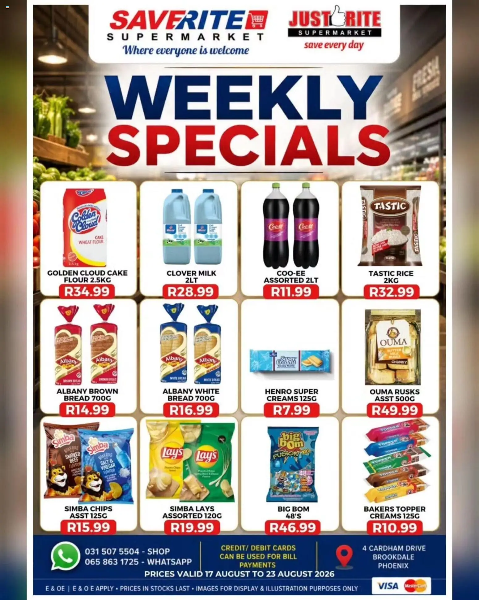 New Saverite catalogue – valid from 17/08/2026 | Page: 1 | Products: Cake, Flour, Bread, Rice