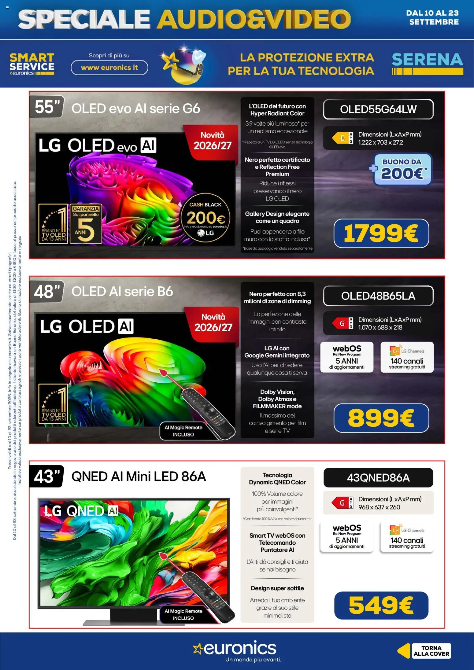 Volantino Euronics del 10/09/2026 | Pagina: 10 | Prodotti: Telecomando, smart TV, TV