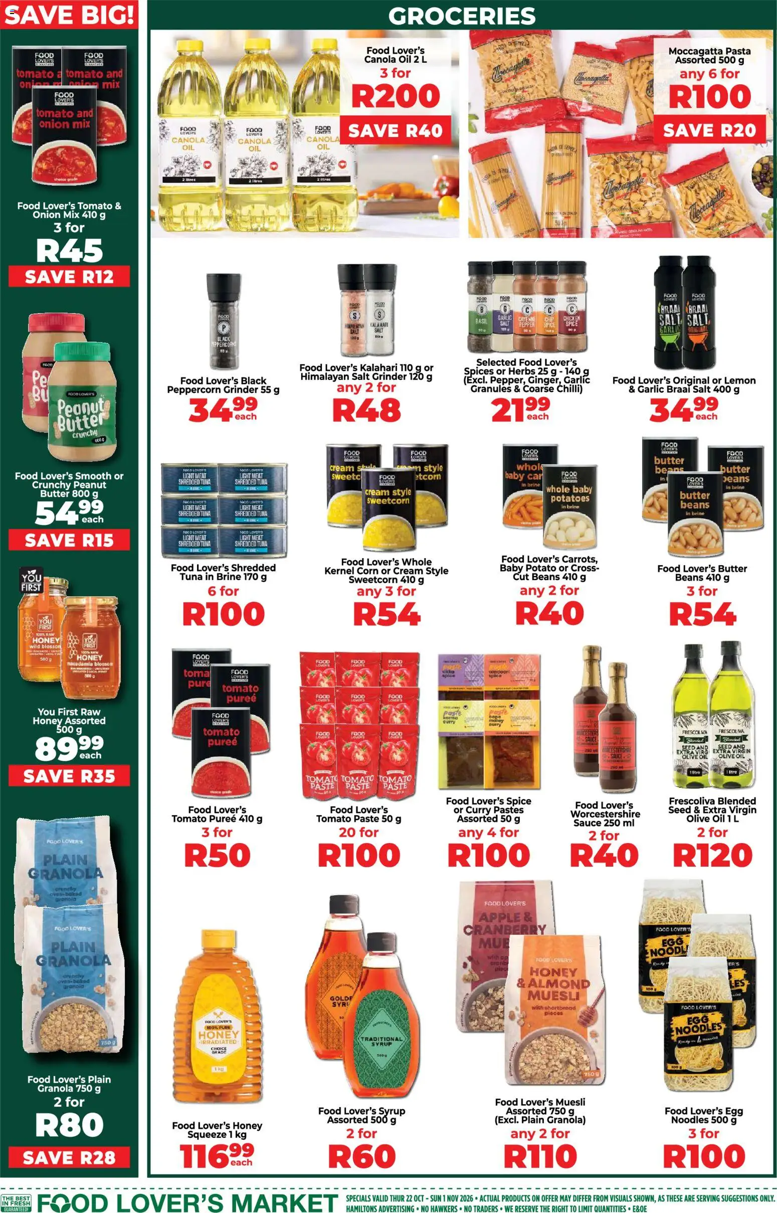 New Food Lover's Market catalogue – valid from 22/10/2026 | Page: 14 | Products: Corn, Oil, Salt, Onion