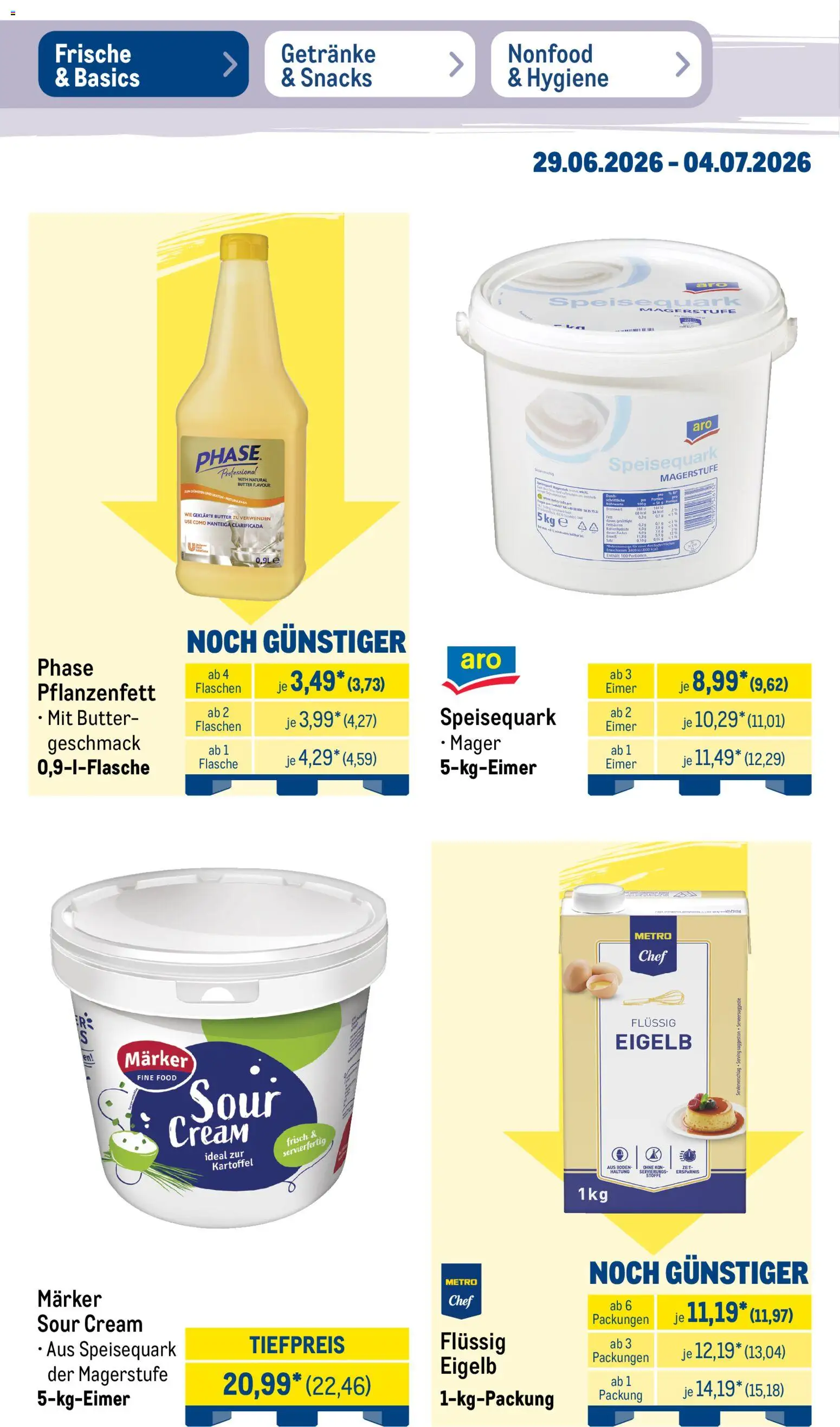 Metro Prospekt – gültig ab 29.06.2026 | Seite: 16 | Produkte: Butter, Speisequark