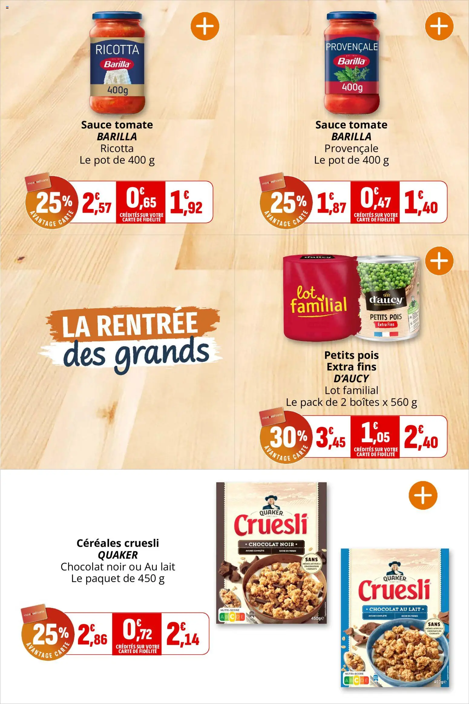 {H1} | Page: 27 | Produits: Petits pois, Tomate, Pois, Lait
