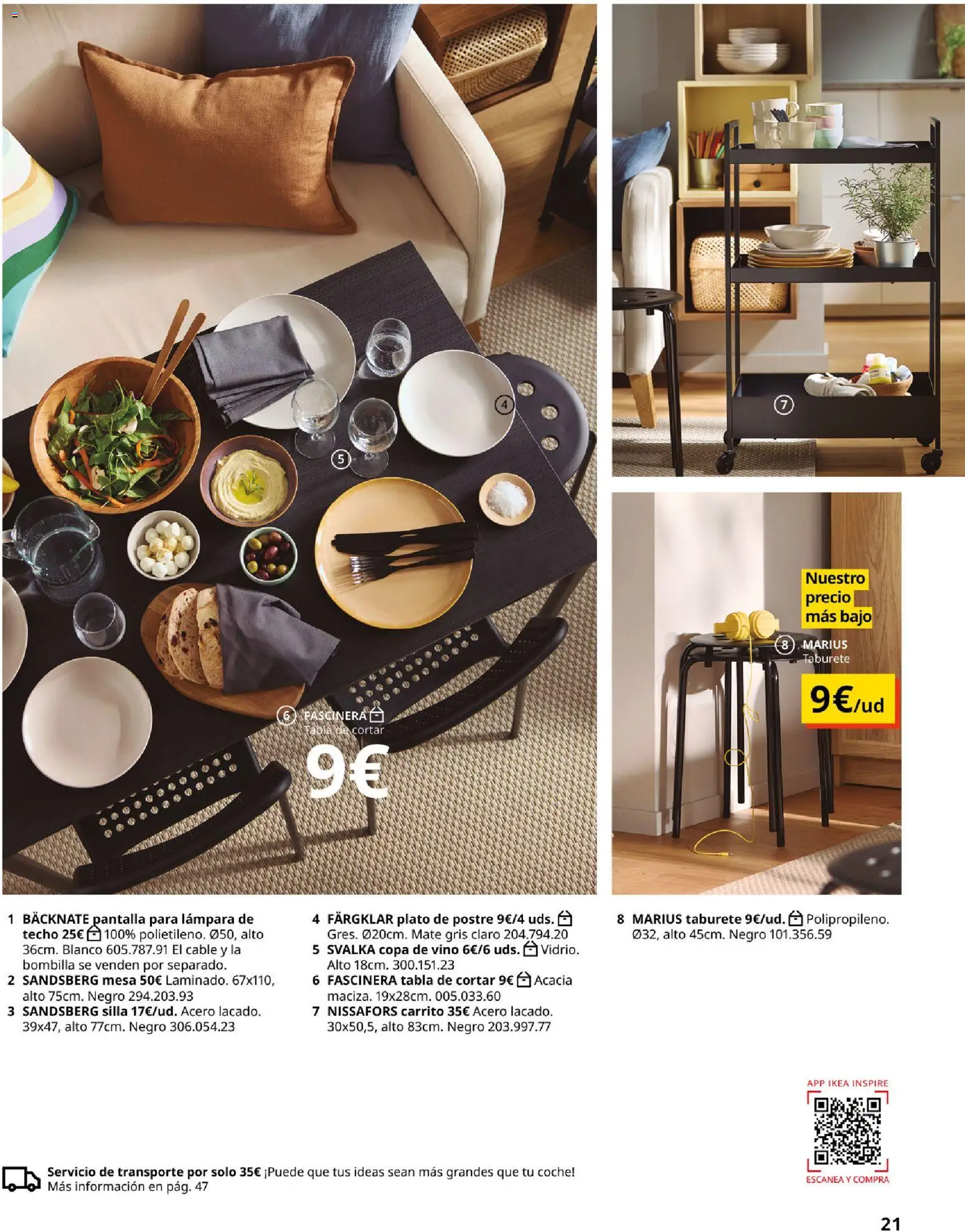 IKEA - Precios bajos │ válido desde el 13.04.2026 | Página: 21 | Productos: Tabla de cortar, Vino, Bombilla, Lámpara
