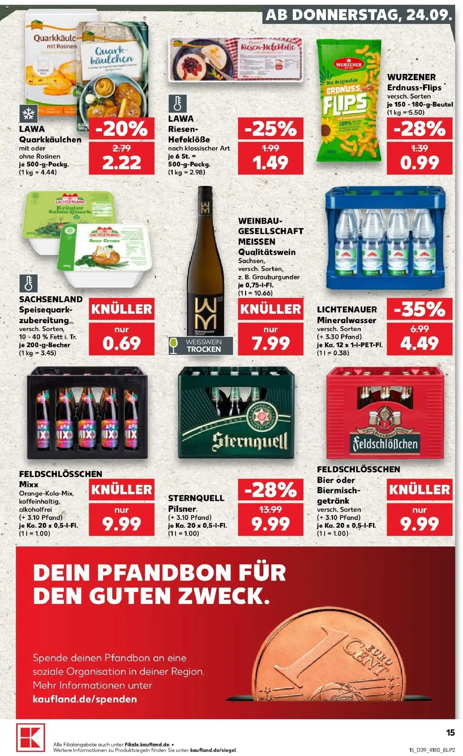 Prospekt Kaufland ab 21.09.2026 » Angebote Online zum Blättern | Seite: 18 | Produkte: Quark, Weißwein, Mineralwasser, Rosinen