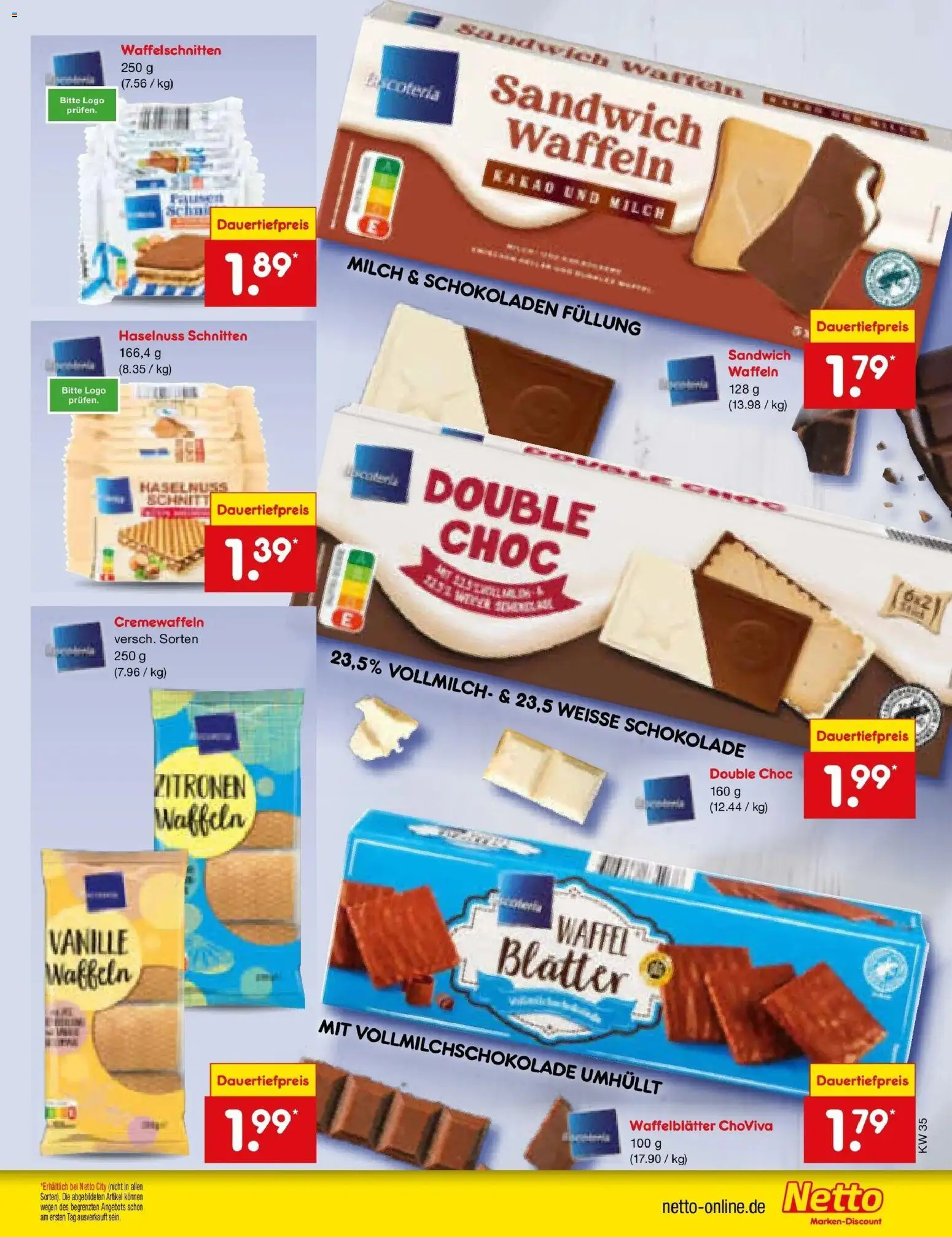Netto Marken-Discount Prospekt Koblenz (ab 24.08.2026) » Angebote | Seite: 33 | Produkte: Milch, Schokolade, Waffeln, Zitronen