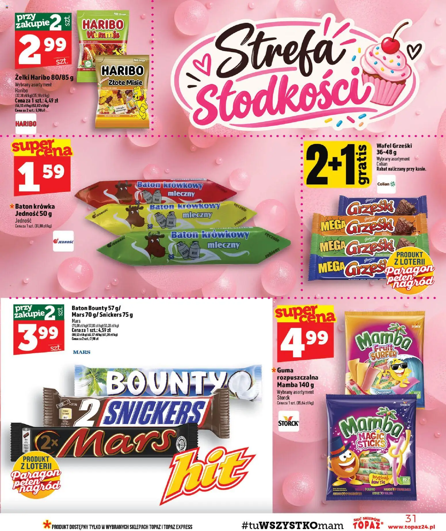 Topaz gazetka - MAZ od 10.09.2026 | Strona: 31 | Produkty: Żelki haribo, Krowka, Żelki, Ananas