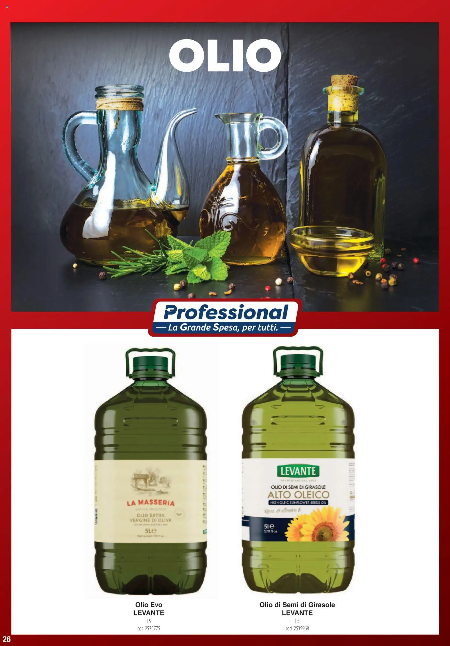 Volantino Carrefour del 01.06.2026 | Pagina: 26 | Prodotti: Olio, Olio extra vergine, Olio di semi di girasole