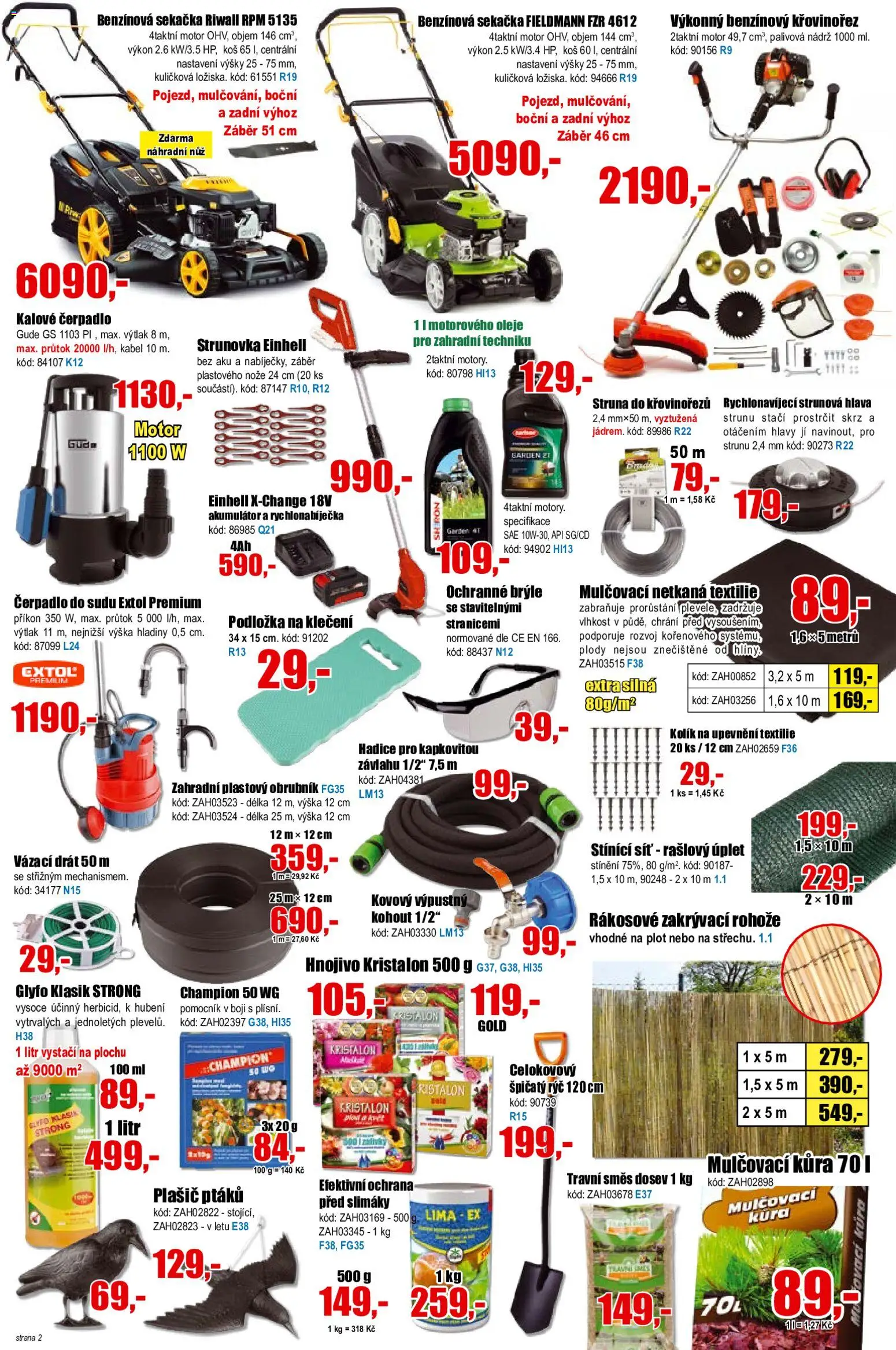 Eva supermarket leták od 13.05.2026 | Strana: 2 | Produkty: Síť, Hadice, Sekačka, Křovinořez