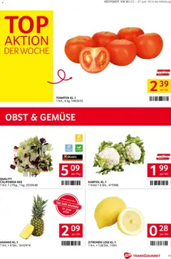 Transgourmet Flugblatt ab 22.06.2026 gültig | Seite: 13 | Produkte: Gemüse, Obst, Tomaten, Ananas