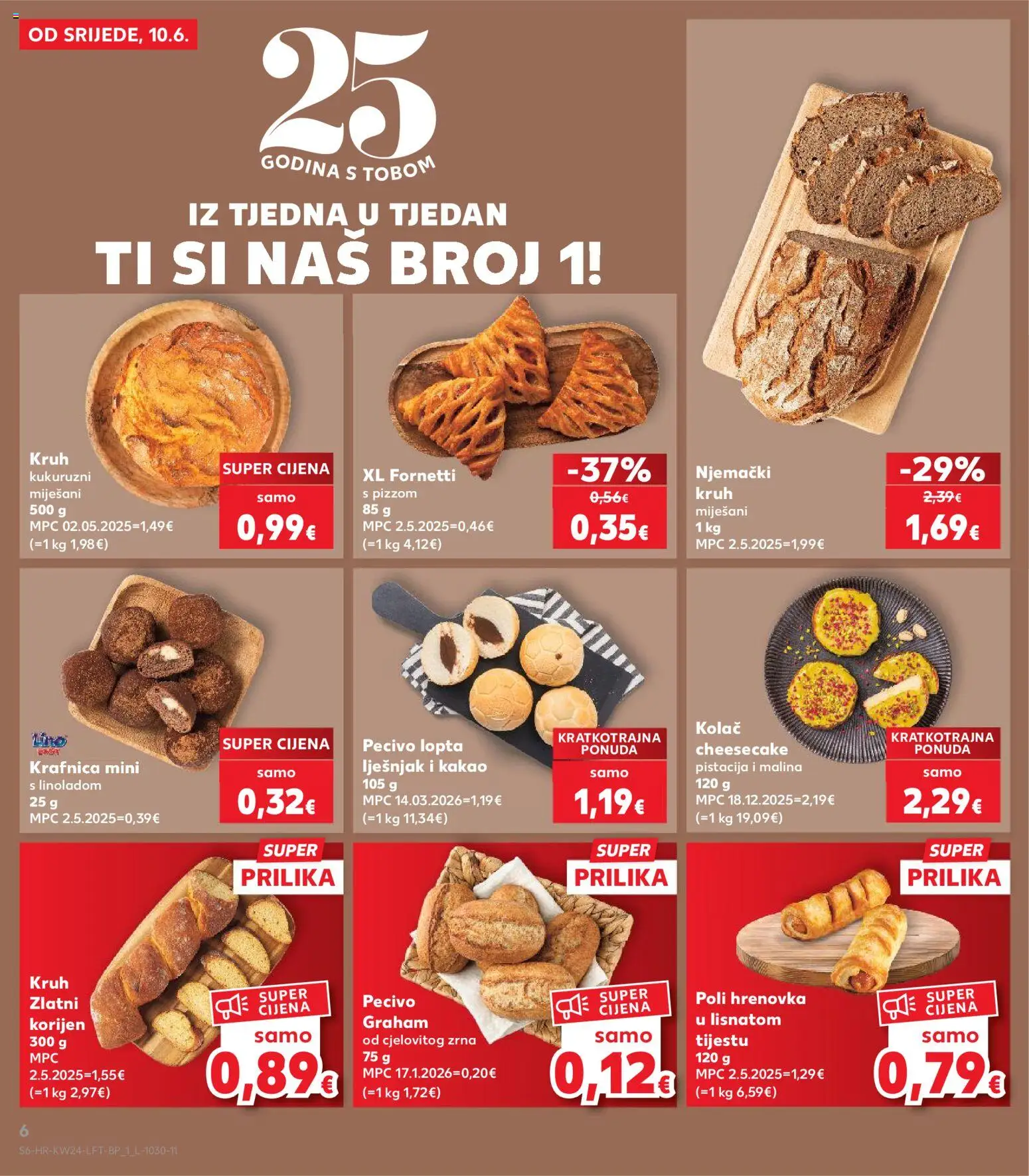 Kaufland katalog | vrijedi od 10.06.2026 | Stranica: 6 | Proizvodi: Lopta, Kruh, Kakao, Pecivo