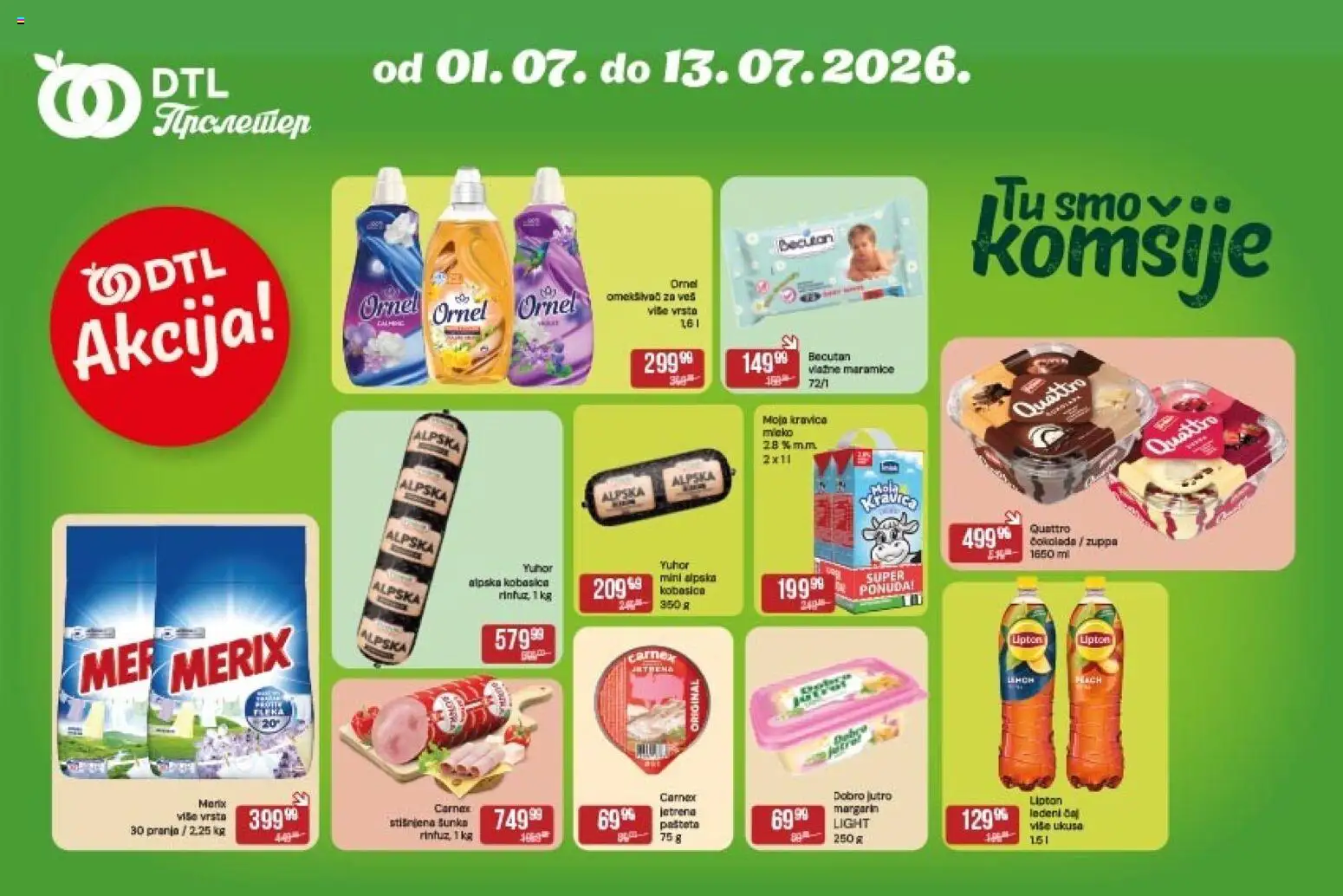 Metalac Proleter katalog - važi od 01.07.2026 | Strana: 1 | Proizvode: Moja kravica, Margarin, Šunka, Kobasica