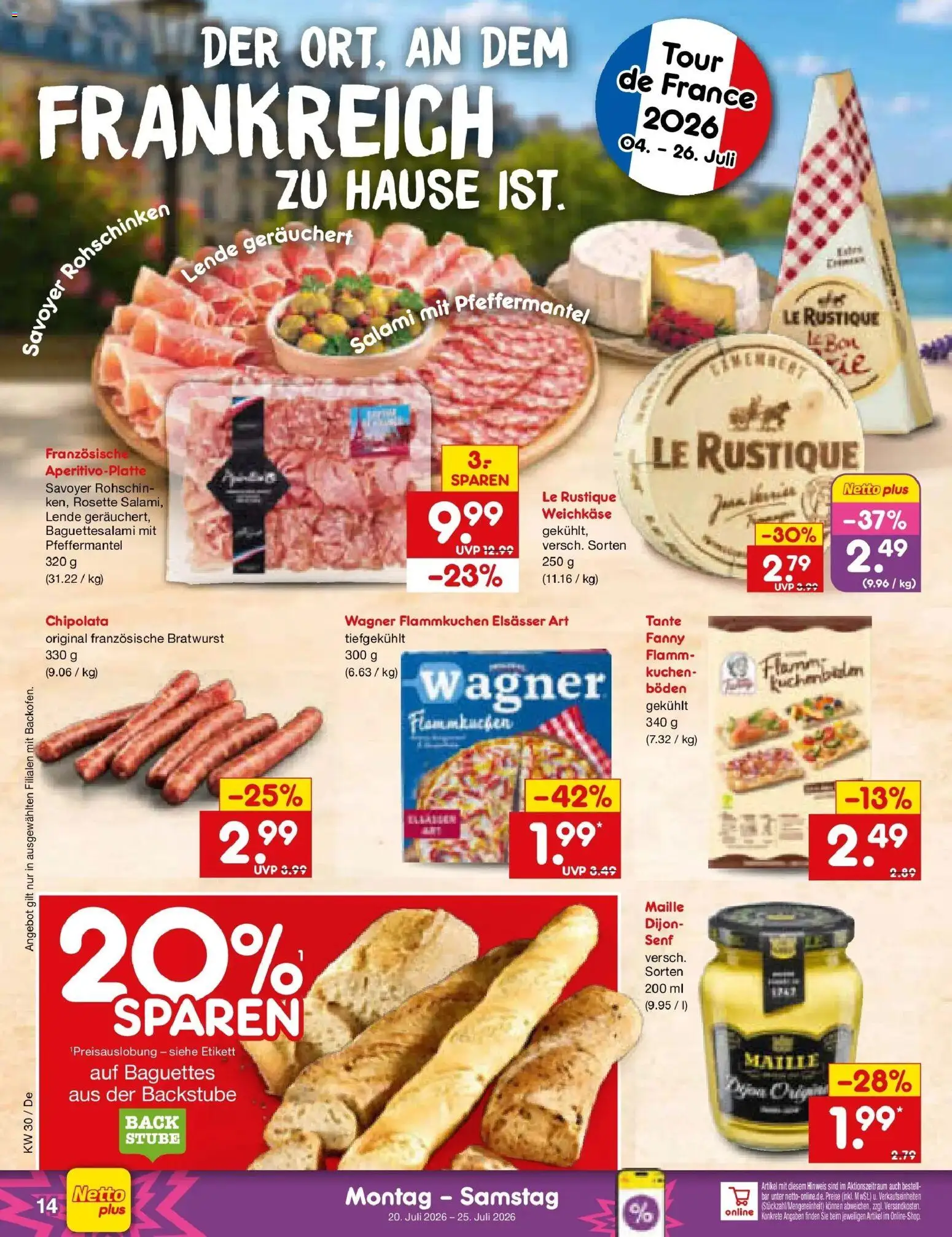 Netto Marken-Discount Prospekt Waiblingen-Bittenfeld – gültig ab 20.07.2026 | Seite: 24 | Produkte: Bratwurst, Salami, Kuchen