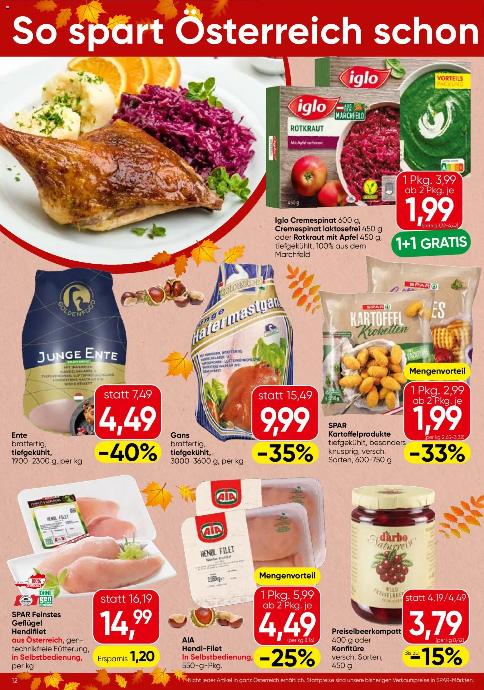 Spar Flugblatt gültig ab 08.10.2026 | Seite: 12 | Produkte: Gans, Äpfel