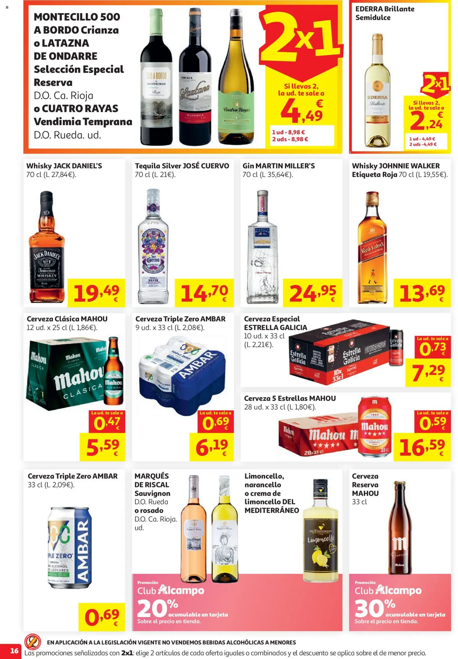 Alcampo HG Catalán Litoral │ válido desde el 29/07/2026 | Página: 16 | Productos: Cerveza, Crema, Té, Whisky