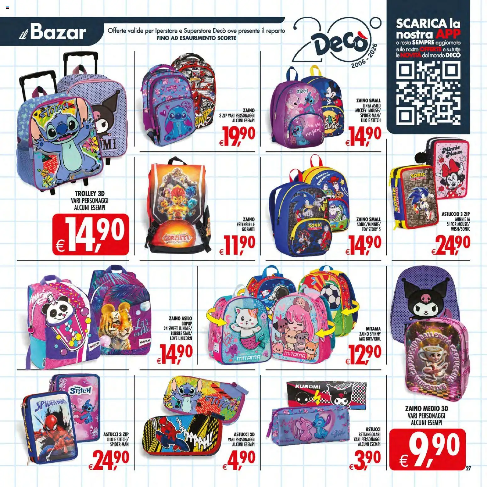 Volantino Decò del 21/08/2026 | Pagina: 37 | Prodotti: Zaino, Mouse, Astuccio, Trolley