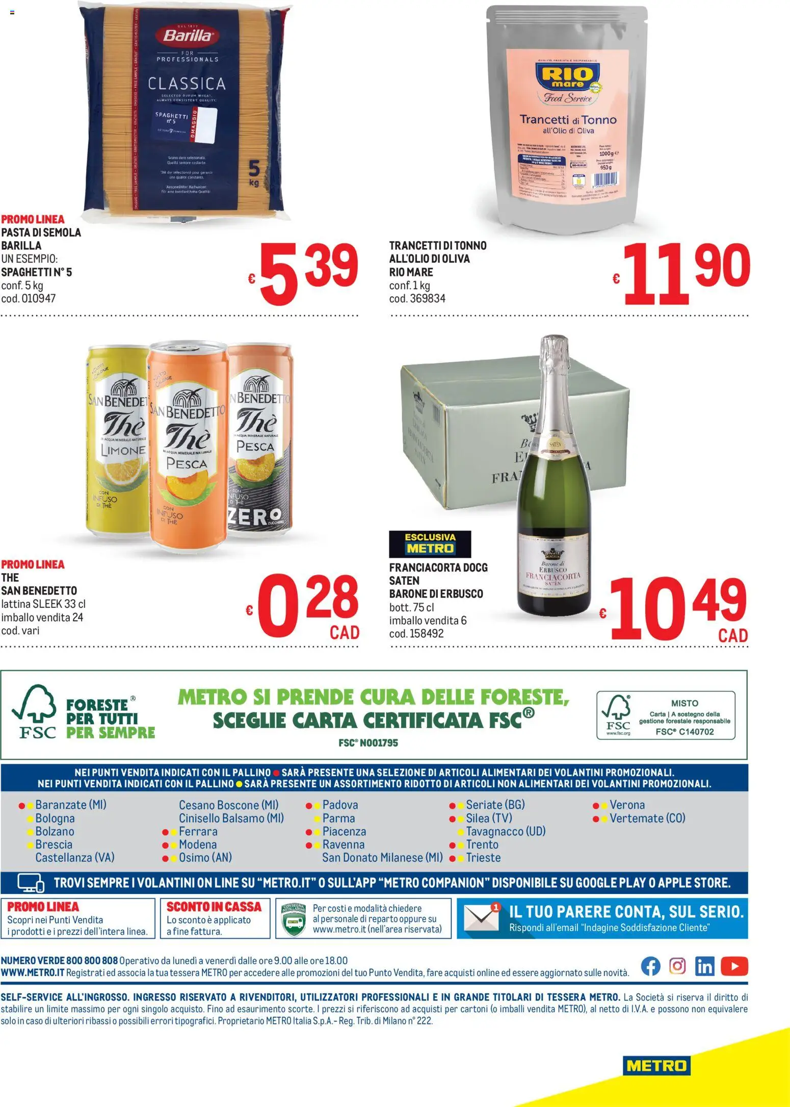 Volantino Metro del 13/08/2026 | Pagina: 40 | Prodotti: Pesca, The, Tonno, Acqua minerale