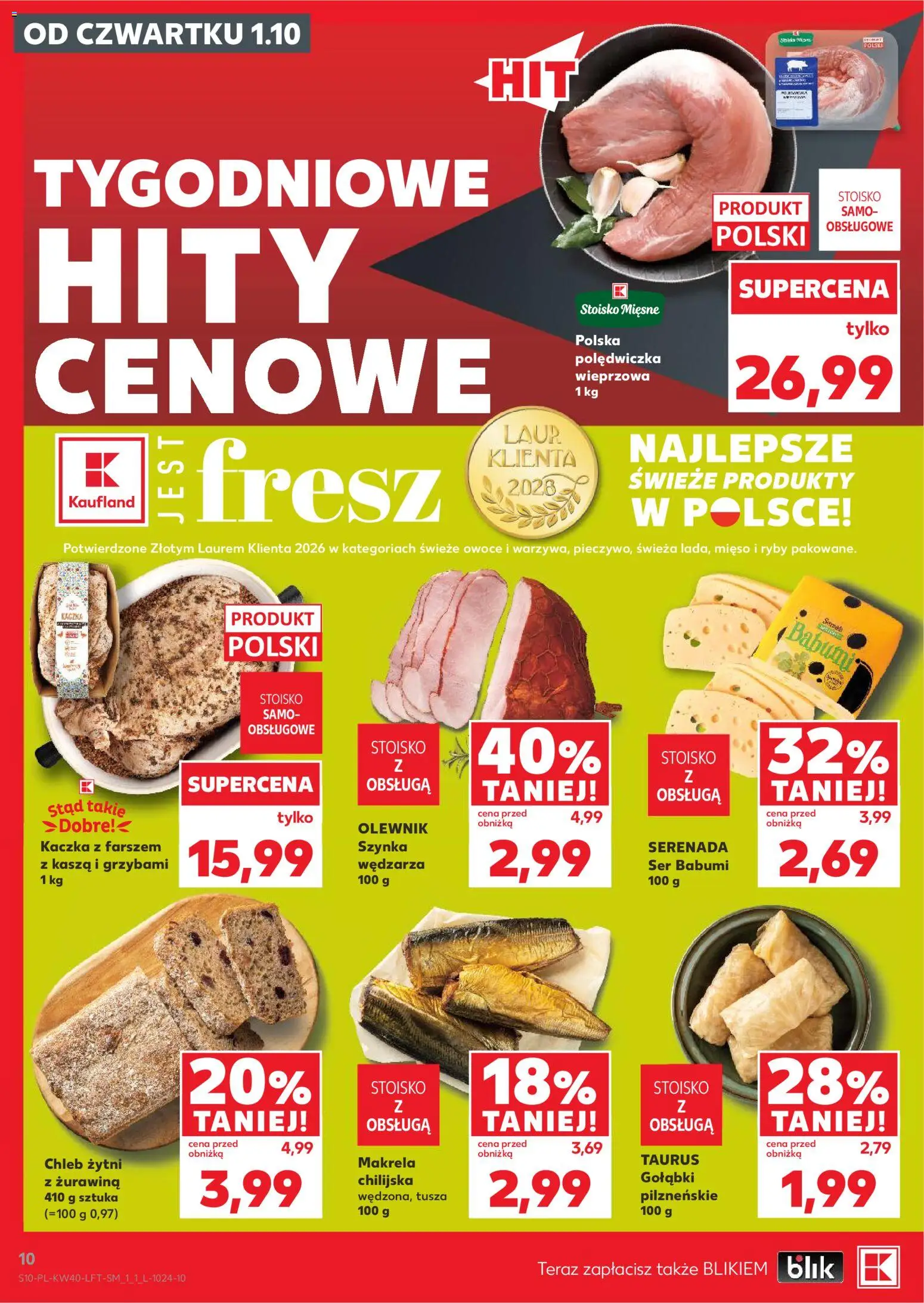Kaufland Polsko leták od 01.10.2026 | Strana: 10 | Produkty: Chléb, Ryby, Makrela