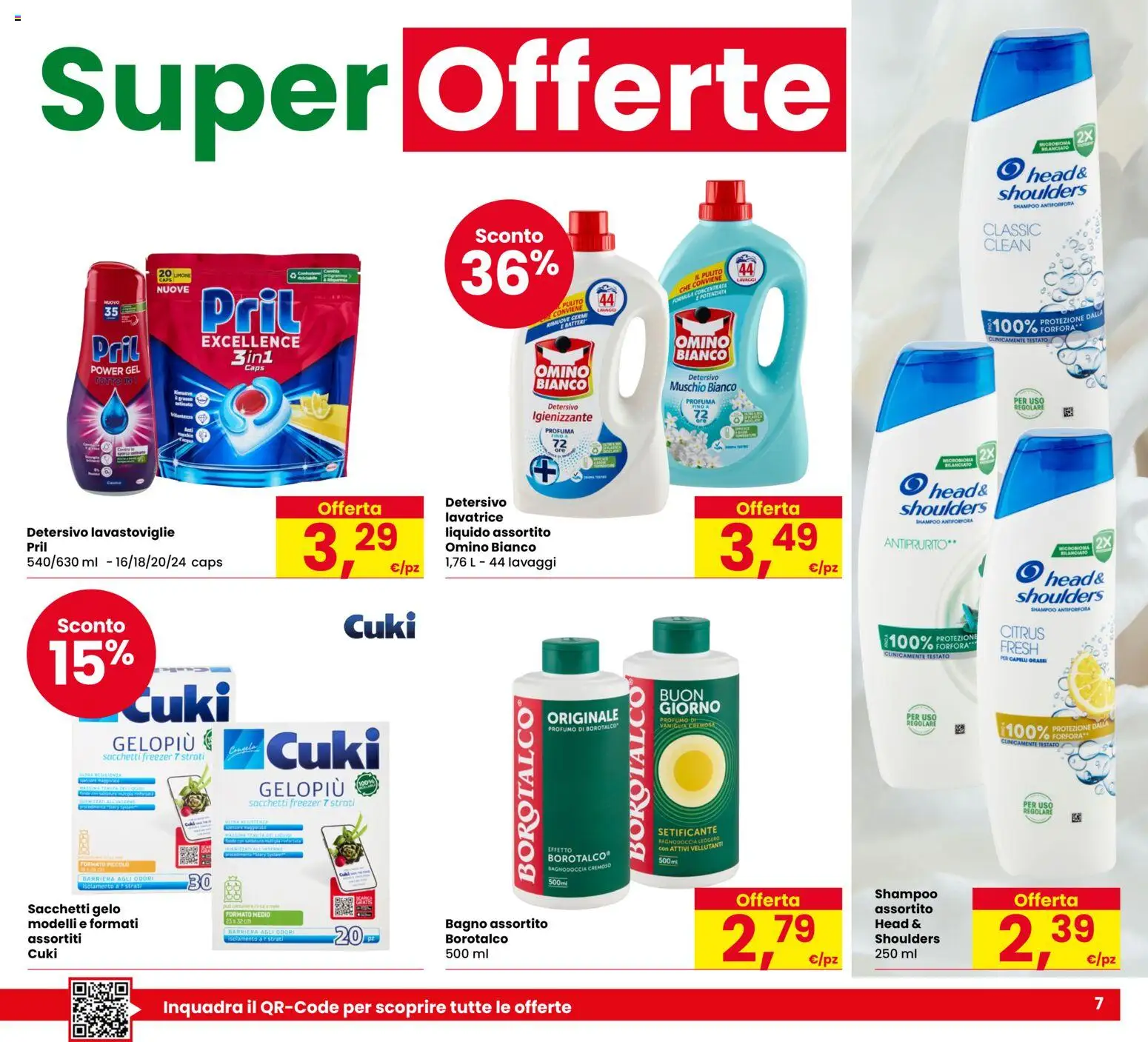 Volantino Despar del 23/07/2026 | Pagina: 7 | Prodotti: Shampoo, Freezer, Lavastoviglie, Bagno