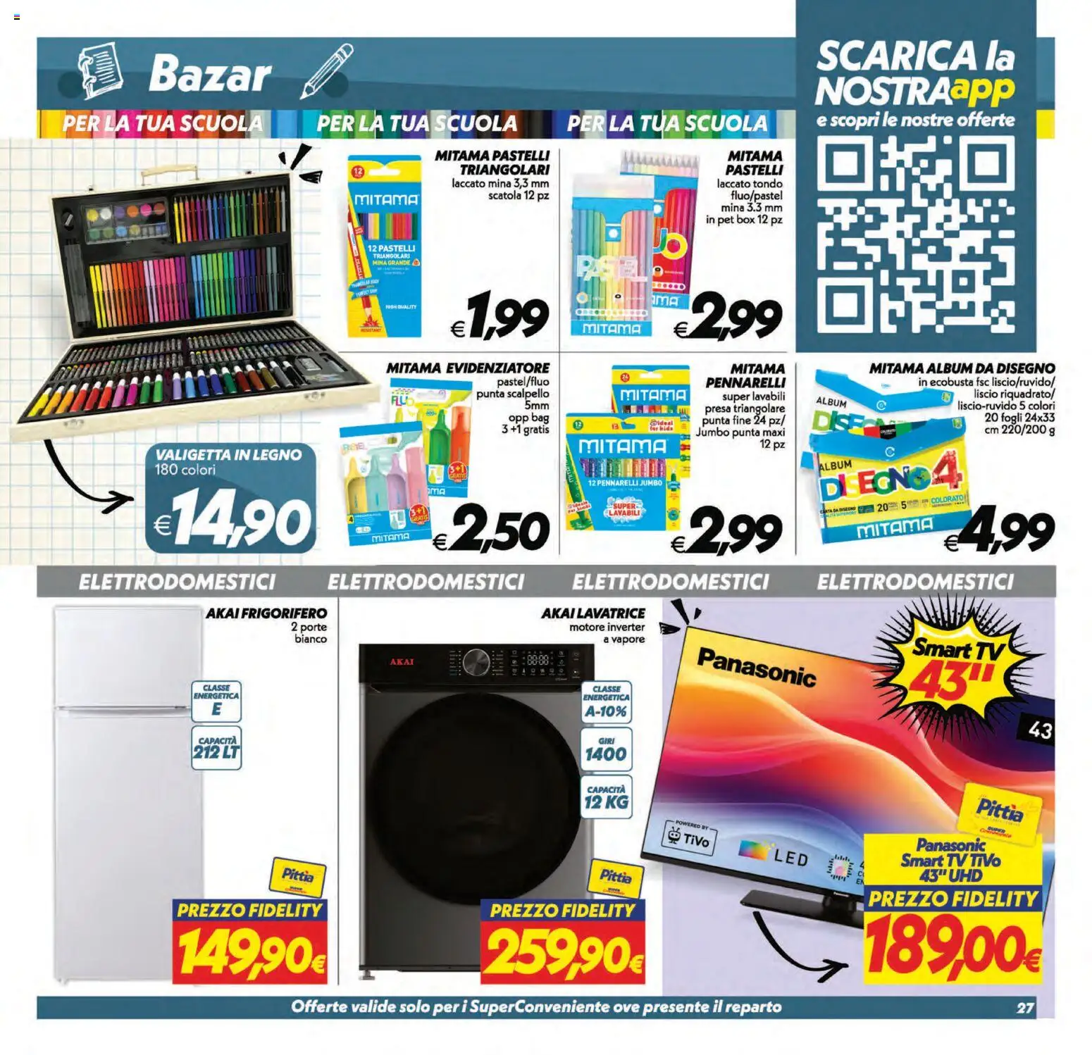 Volantino SuperConveniente del 01/09/2026 | Pagina: 27 | Prodotti: TV, Valigetta, Presa, Scatola