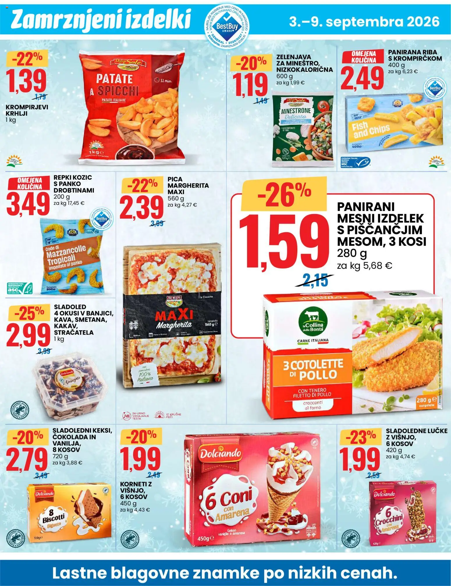 Novi Eurospin katalog ponudbe – veljaven od 03.09.2026 | Stran: 6 | Izdelki: Sladoledne lučke, Riba, Sladoled, Zelenjava