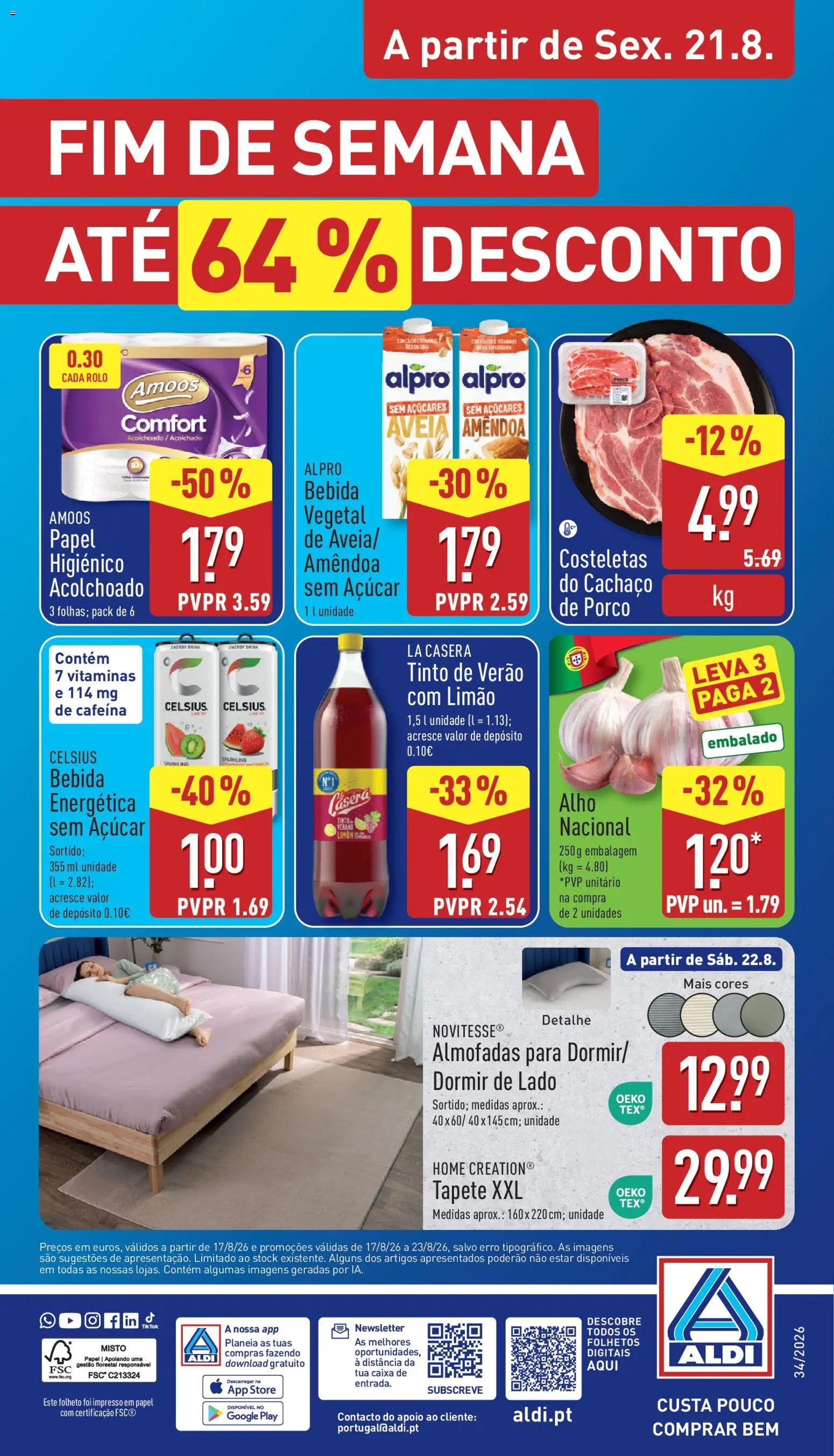 Aldi folheto │ válido de 17/08/2026 | Página: 32 | Produtos: Aveia, Cachaço de porco, Caixa, Bebida energética