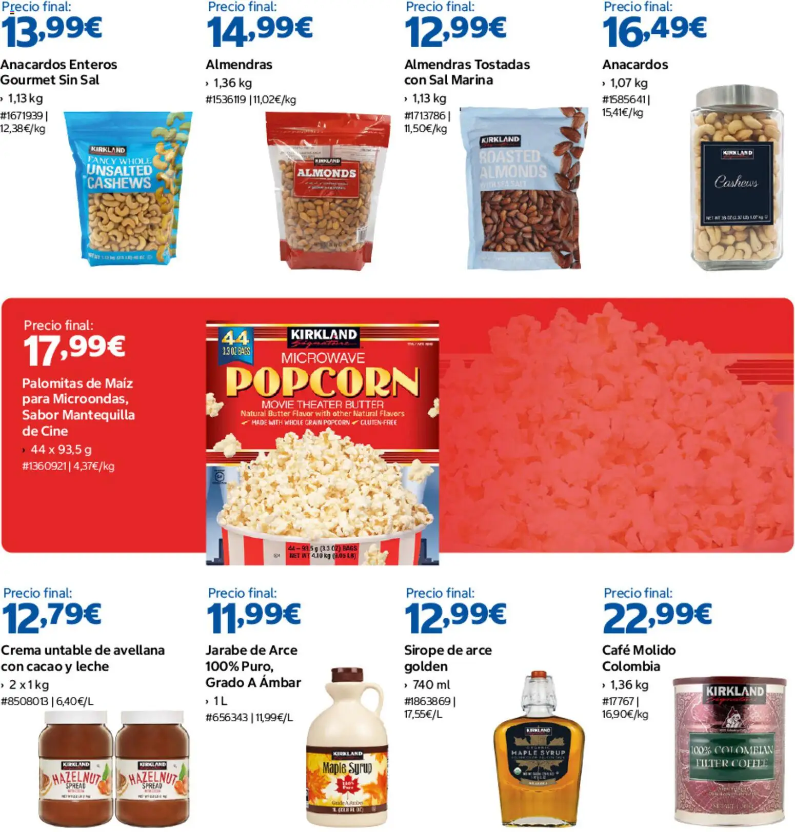 Costco Kirkland │ válido desde el 07/08/2026 | Página: 3 | Productos: Untable, Leche, Jarabe de arce, Cacao