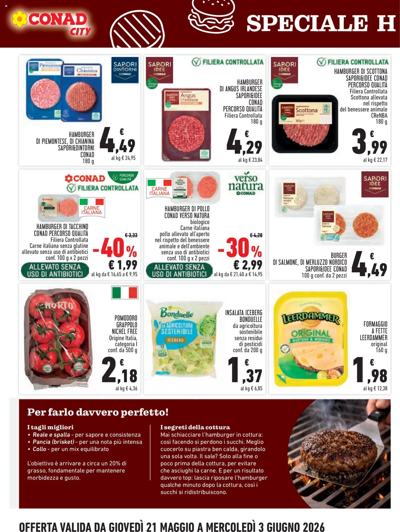 Volantino Conad del 21.05.2026 | Pagina: 10 | Prodotti: Pollo, Sale, Formaggio, Hamburger