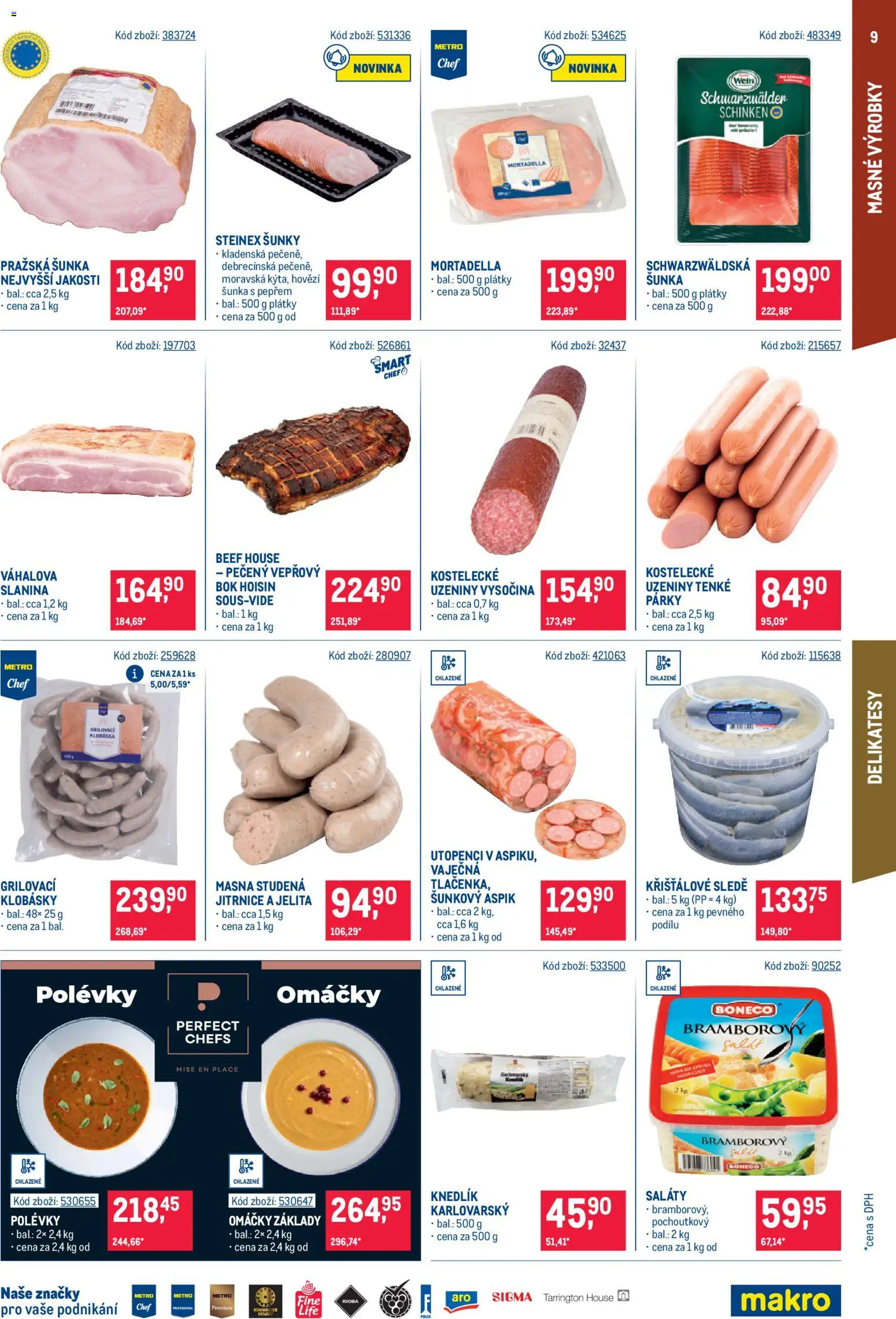 Makro leták - Gastronomie od 07.10.2026 | Strana: 9 | Produkty: Hovězí, Saláty, Šunka, Pražská šunka