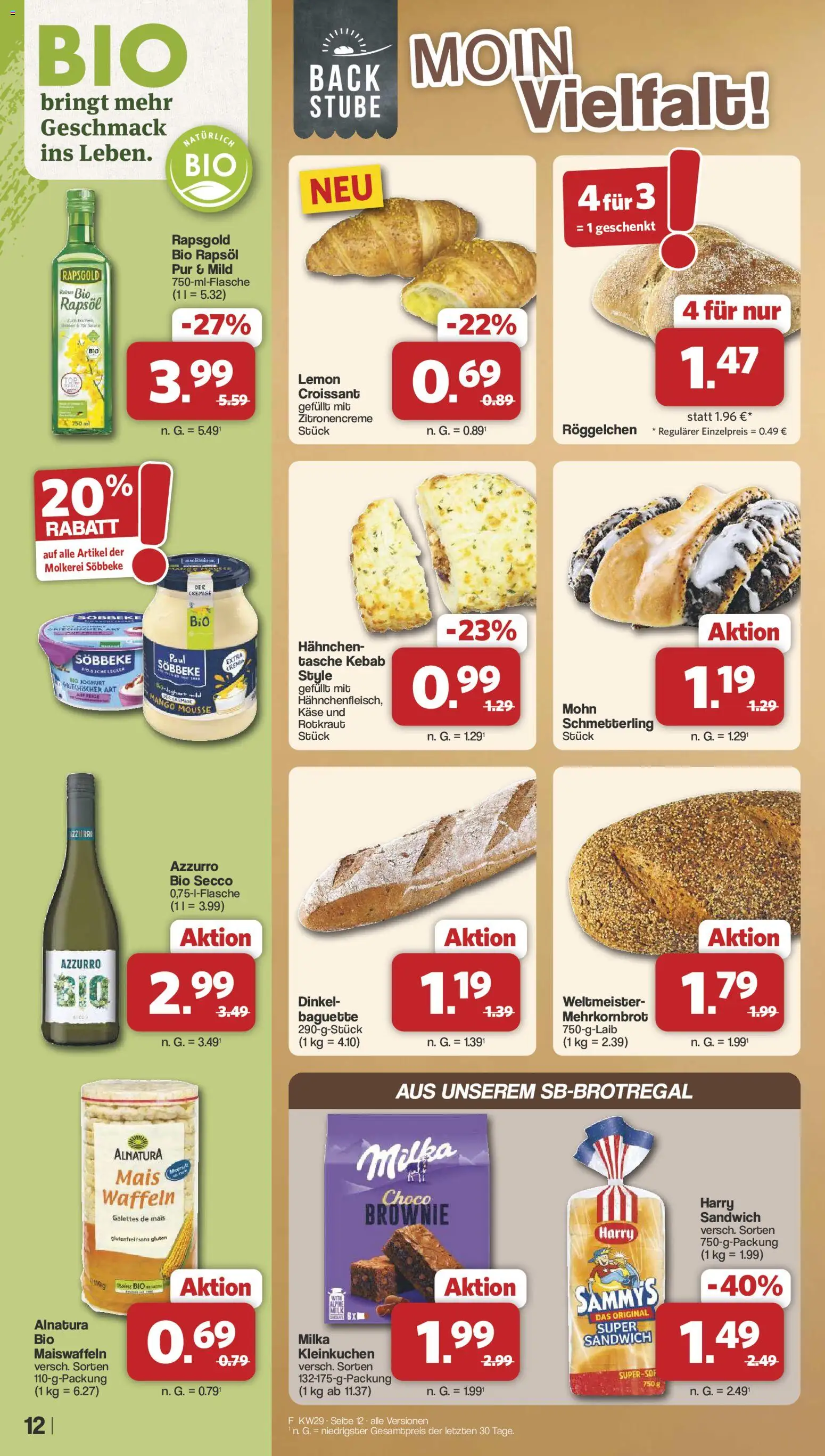 Famila Nordwest Prospekt – gültig ab 13.07.2026 | Seite: 12 | Produkte: Tasche, Joghurt, Rapsöl, Mango