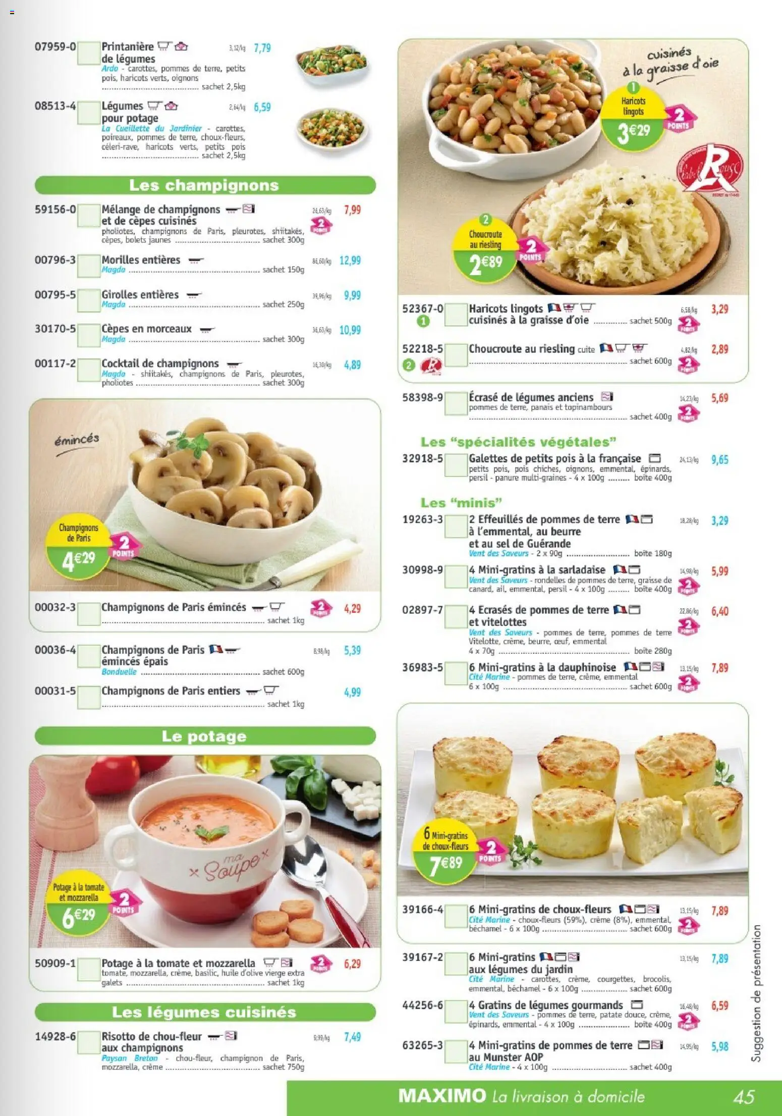 {H1} | Page: 45 | Produits: Emmental, Pommes, Crème, Pommes de terre