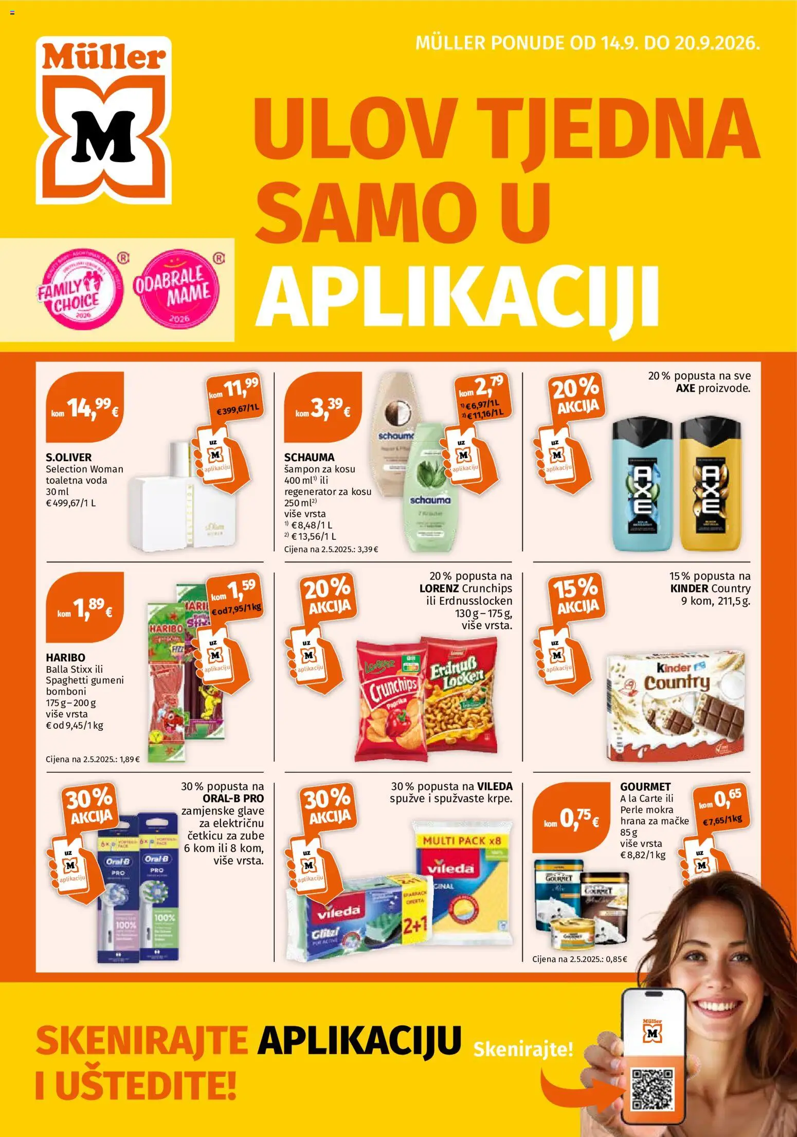 Müller katalog | vrijedi od 14.09.2026 | Stranica: 1 | Proizvodi: Šampon, Regenerator, Voda, Spužve