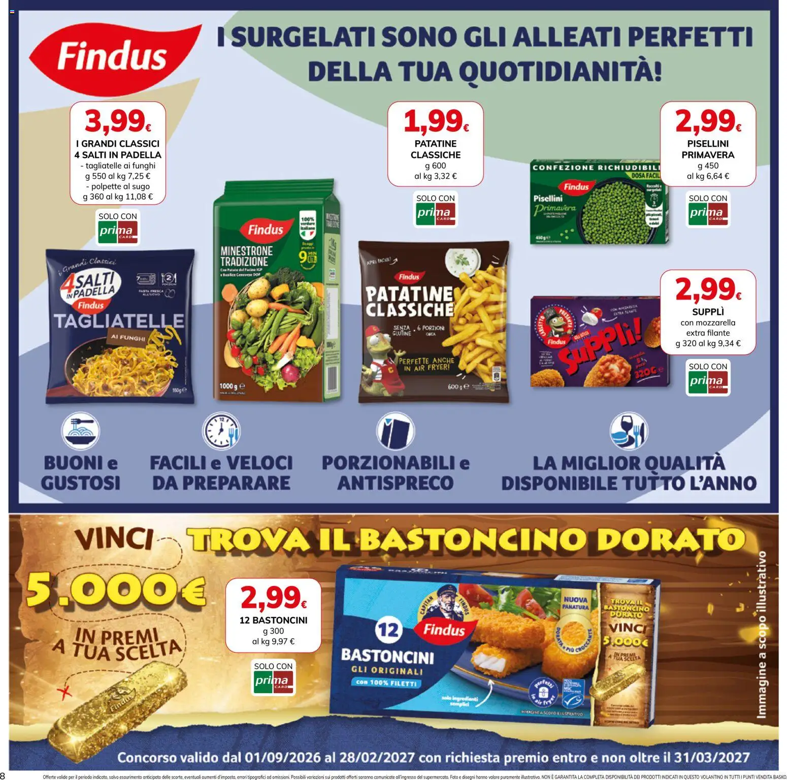 Volantino Basko del 29/09/2026 | Pagina: 8 | Prodotti: Minestrone, Ingredienti, Padella, Polpette