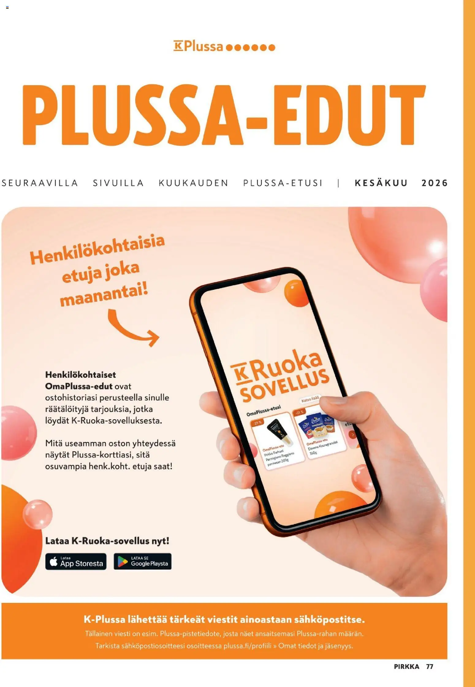 K-Supermarket tarjoukset - Pirkka – voimassa 10.06.2026 alkaen | Sivu: 77 | Tuotteet: Parmesan
