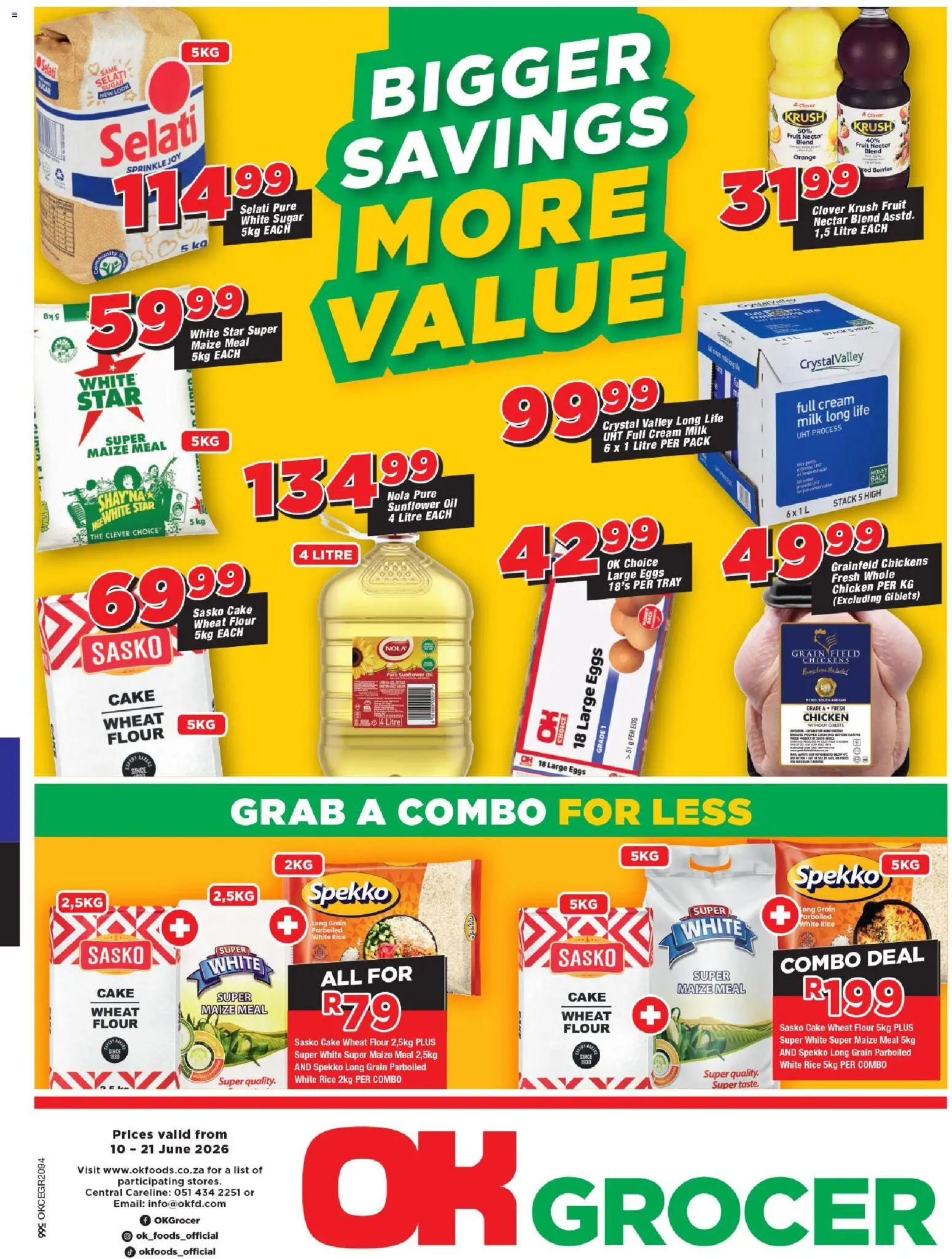 New OK Foods catalogue – valid from 10.06.2026 | Page: 1 | Products: Cake, Oil, Chicken, Rice