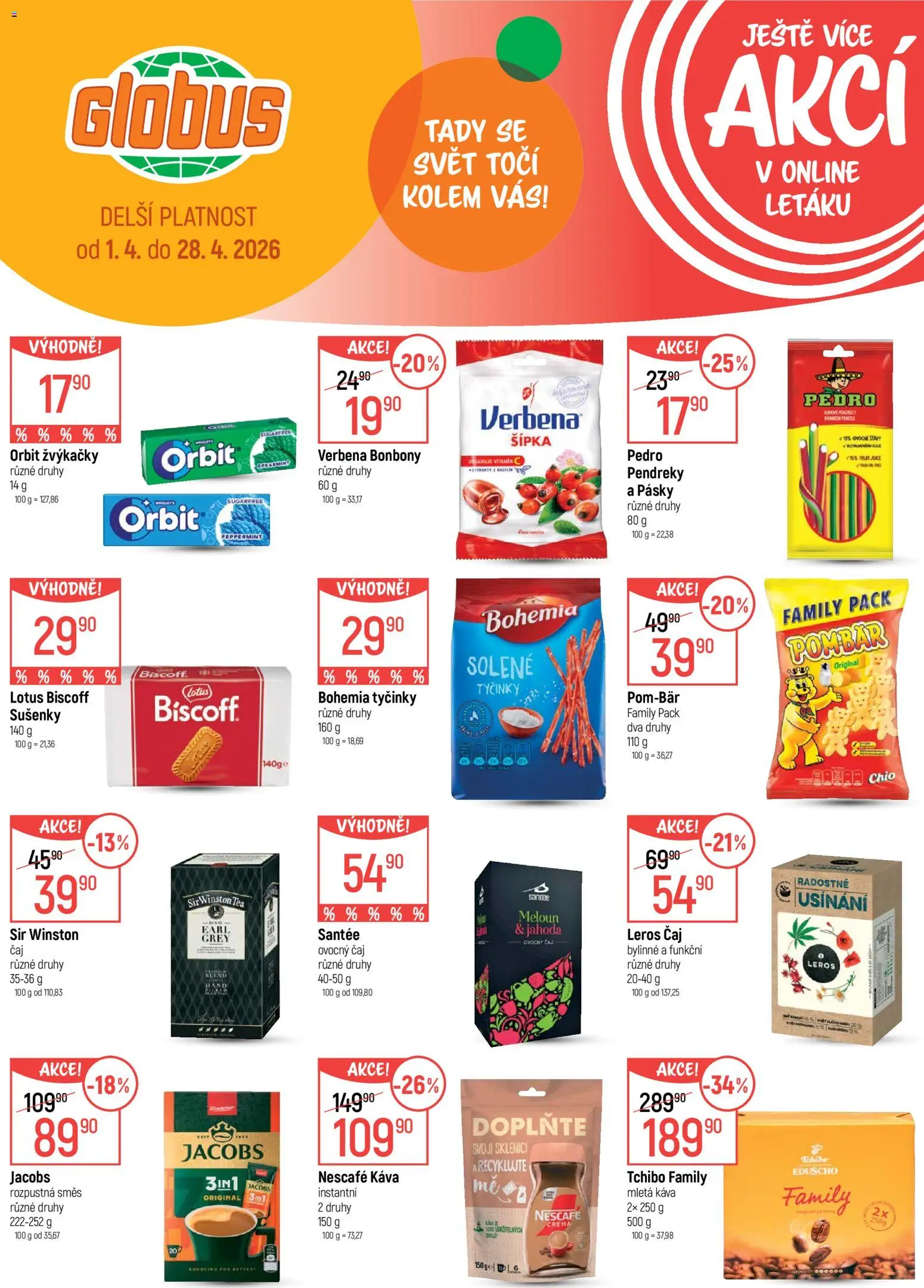 Globus leták - Praha-Štěrboholy od 15.04.2026 | Strana: 25 | Produkty: Čaj, Bonbóny, Lotus Biscoff, Sušenky