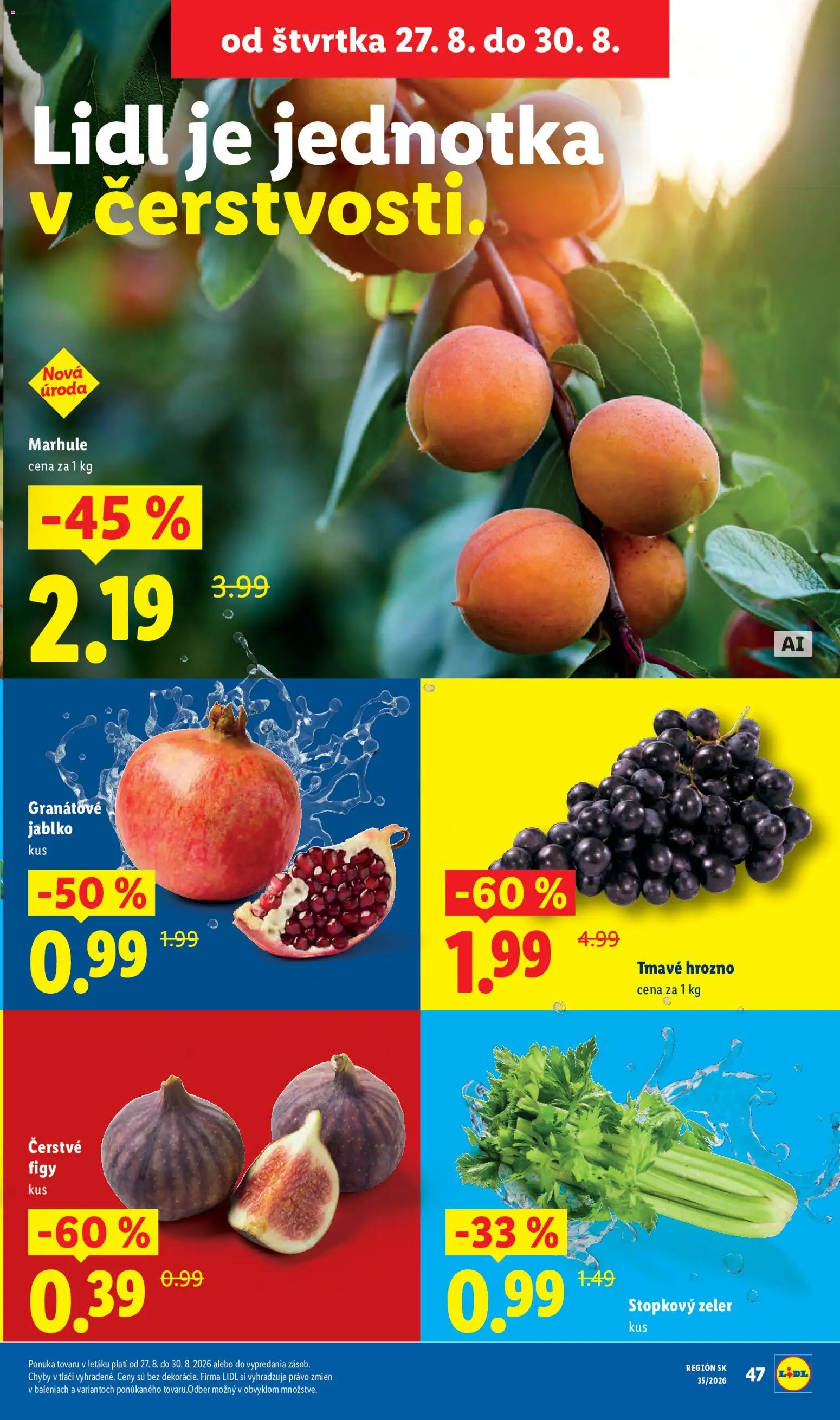 Nové Lidl akcie – leták je platný od 24.08.2026 | Strana: 57 | Produkty: Granátové jablko, Stopkový zeler, Zeler, Hrozno