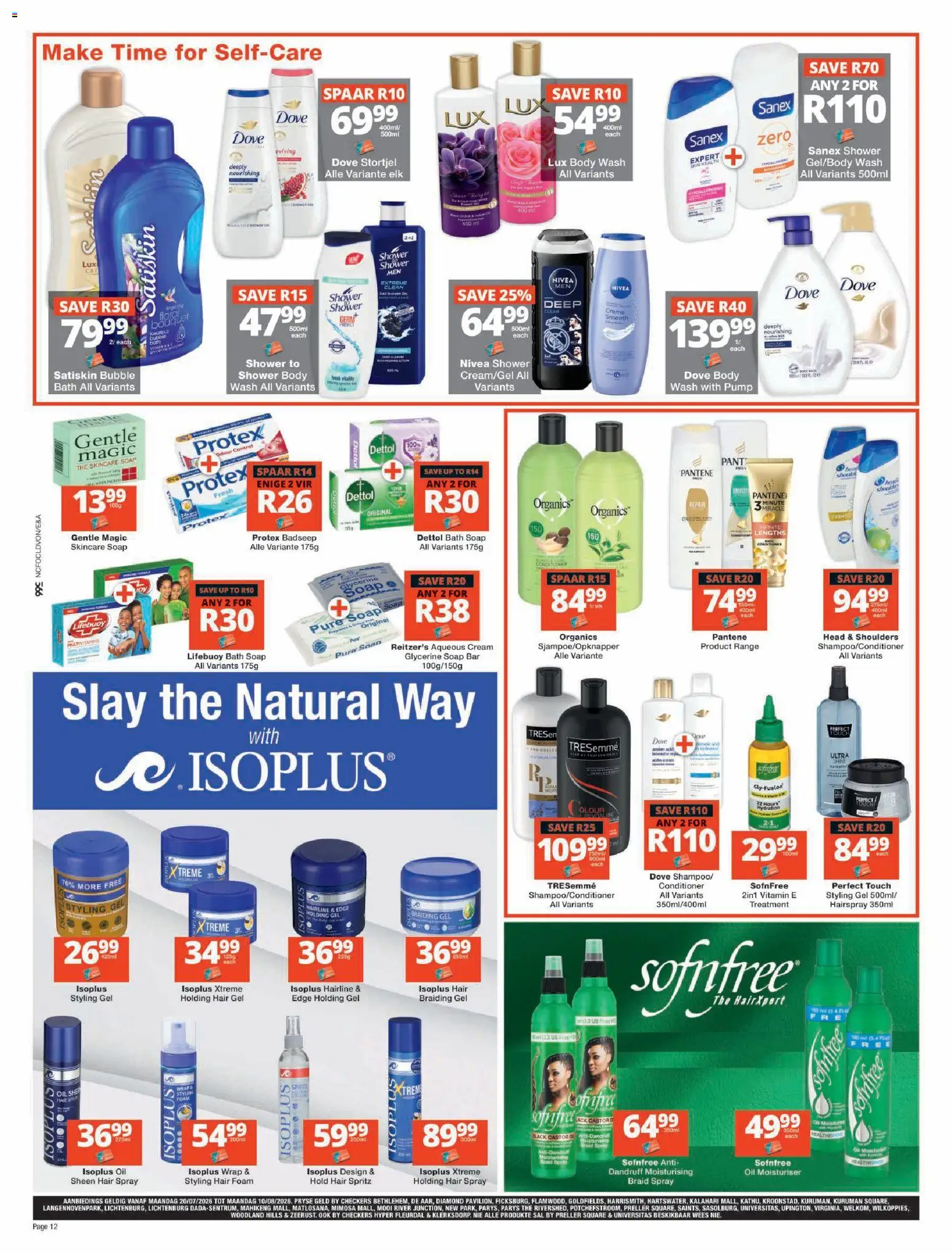 New Checkers catalogue – valid from 20/07/2026 | Page: 12 | Products: Bath, Multivitamins, Foam, Body wash