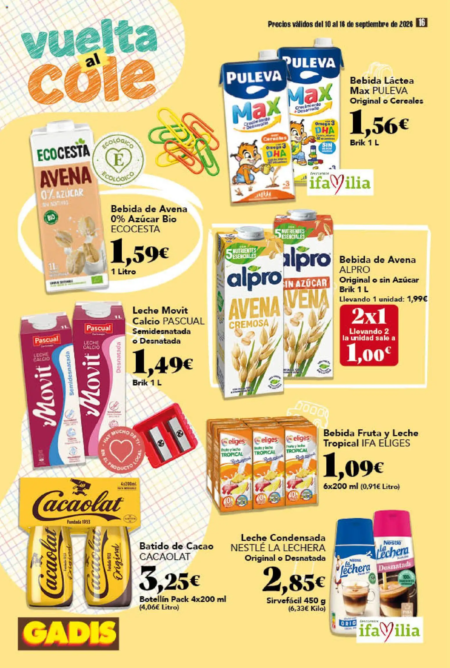 Gadis folleto │ válido desde el 10/09/2026 | Página: 16 | Productos: Omega 3, Cereales, Bebida de avena, Azúcar