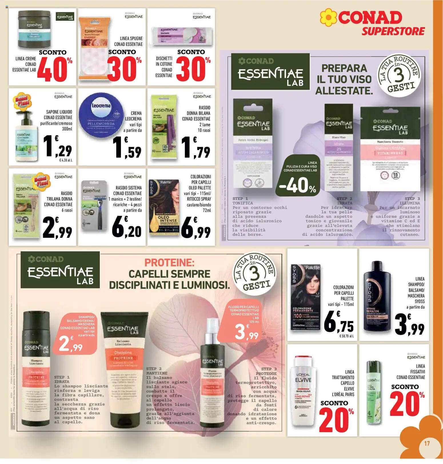 Volantino Conad del 04.06.2026 | Pagina: 17 | Prodotti: Crema, Rasoio, Tè, The