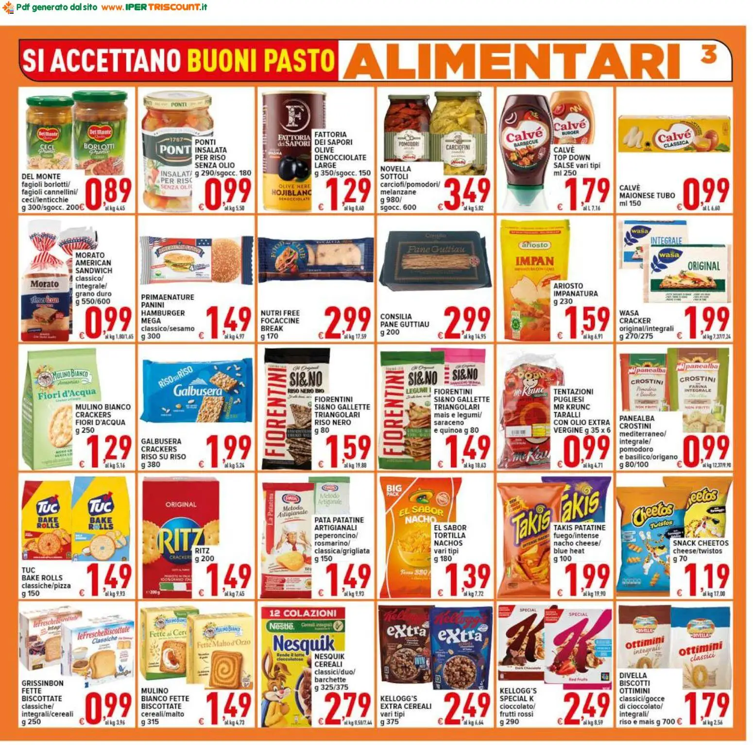 Volantino Ipertriscount del 10/06/2026 | Pagina: 3 | Prodotti: Pane, Fagioli, Olio, Crostini