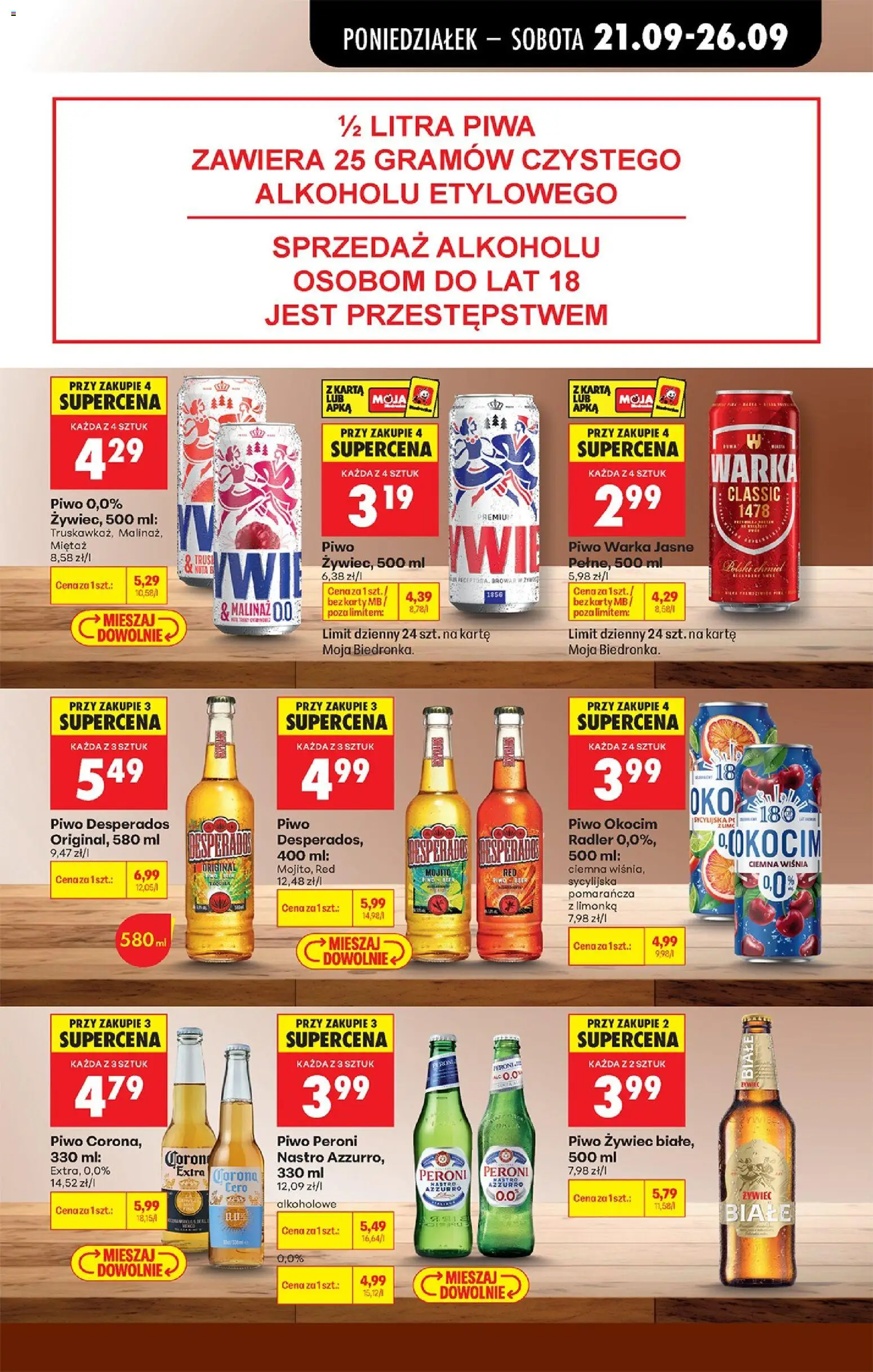 Biedronka Polsko leták od 21.09.2026 | Strana: 91 | Produkty: Desperados, Radler, Mojito, Karty