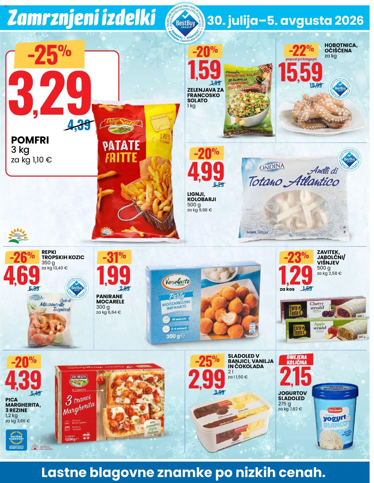 Novi Eurospin katalog ponudbe – veljaven od 30.07.2026 | Stran: 8 | Izdelki: Mozzarella, Kos, Pica, Zelenjava