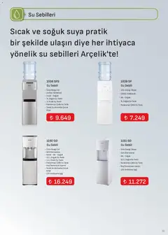 01.05.2026 tarihinden itibaren geçerli olan Arçelik kataloğu önizlemesi | Sayfa: 32 | Ürünler: Su, Su sebili
