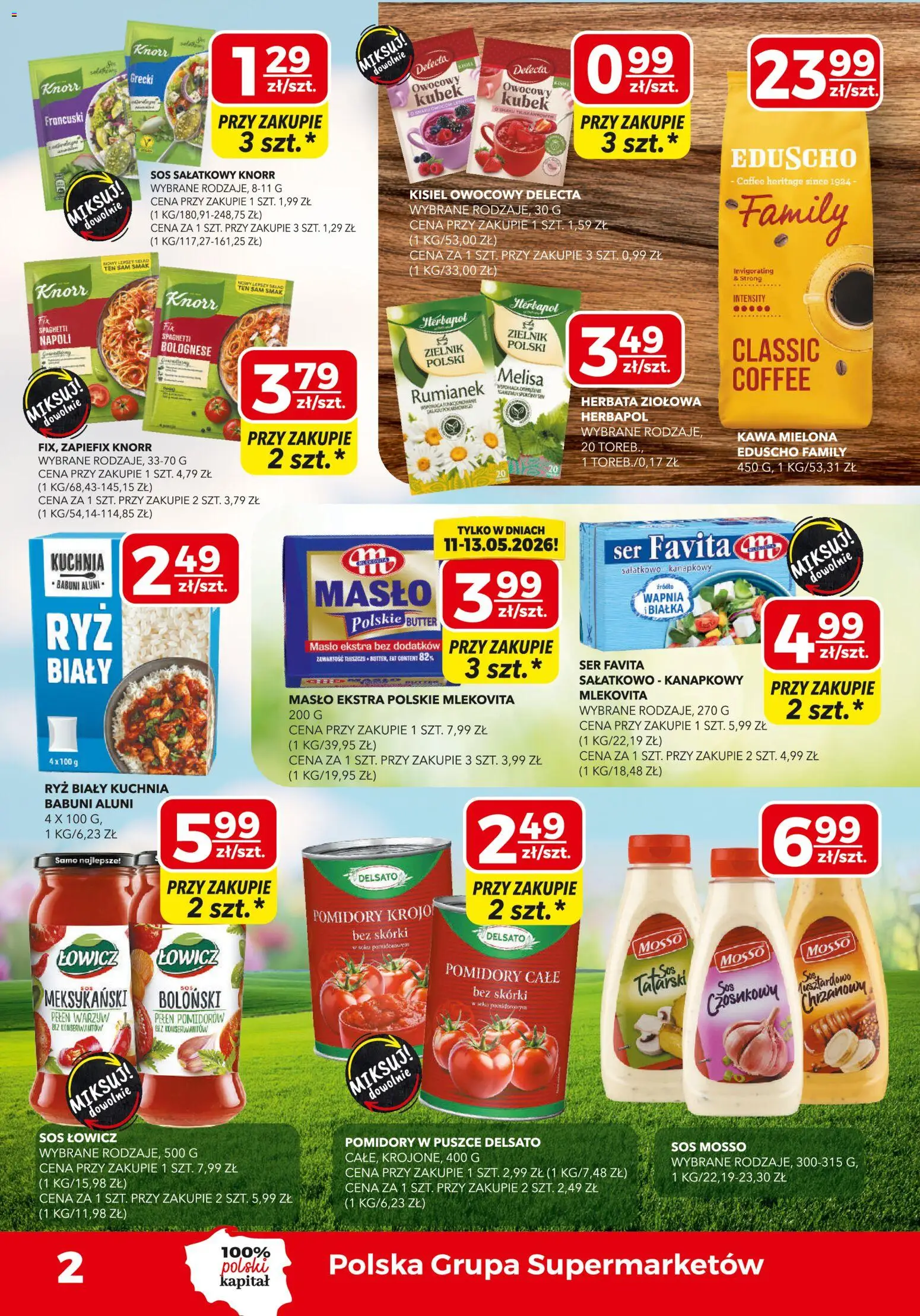 Top Market gazetka mini od 07.05.2026 | Strona: 2 | Produkty: Ser favita, Pomidory w puszce, Kawa, Sos