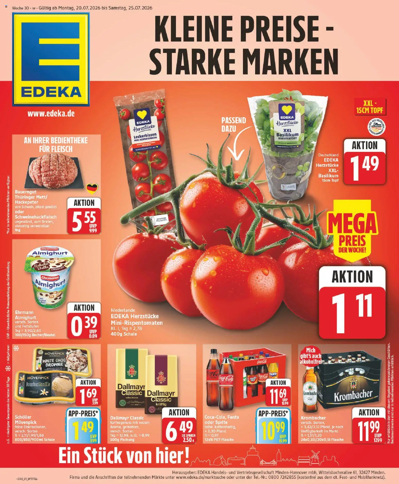 Elli Markt Prospekt Rietberg – gültig ab 20.07.2026 | Seite: 1 | Produkte: Fanta, Sprite, Bauerngut, Fleisch