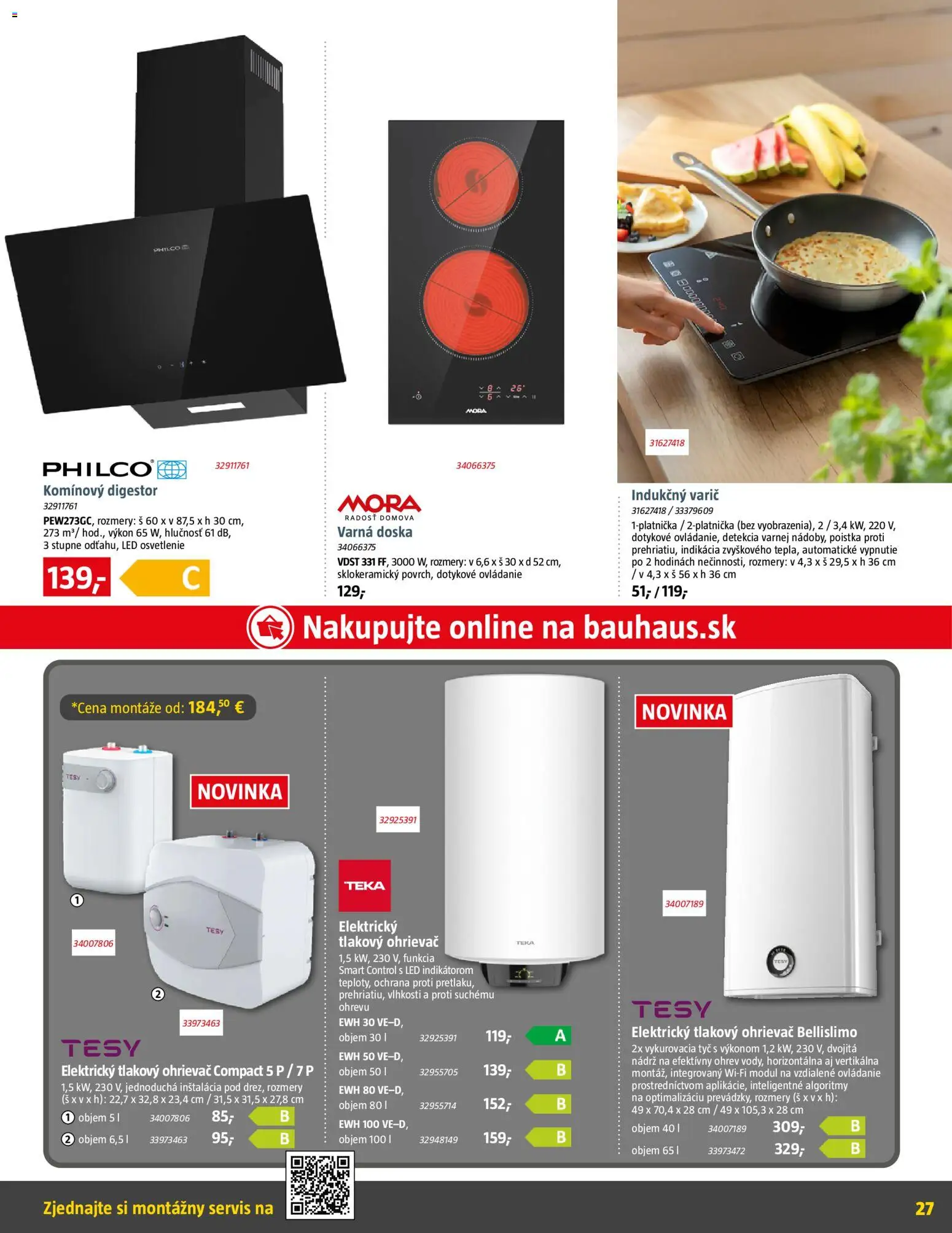 Nové Bauhaus akcie – leták je platný od 03.08.2026 | Strana: 27 | Produkty: Led osvetlenie, Osvetlenie, Komínový digestor, Varná doska