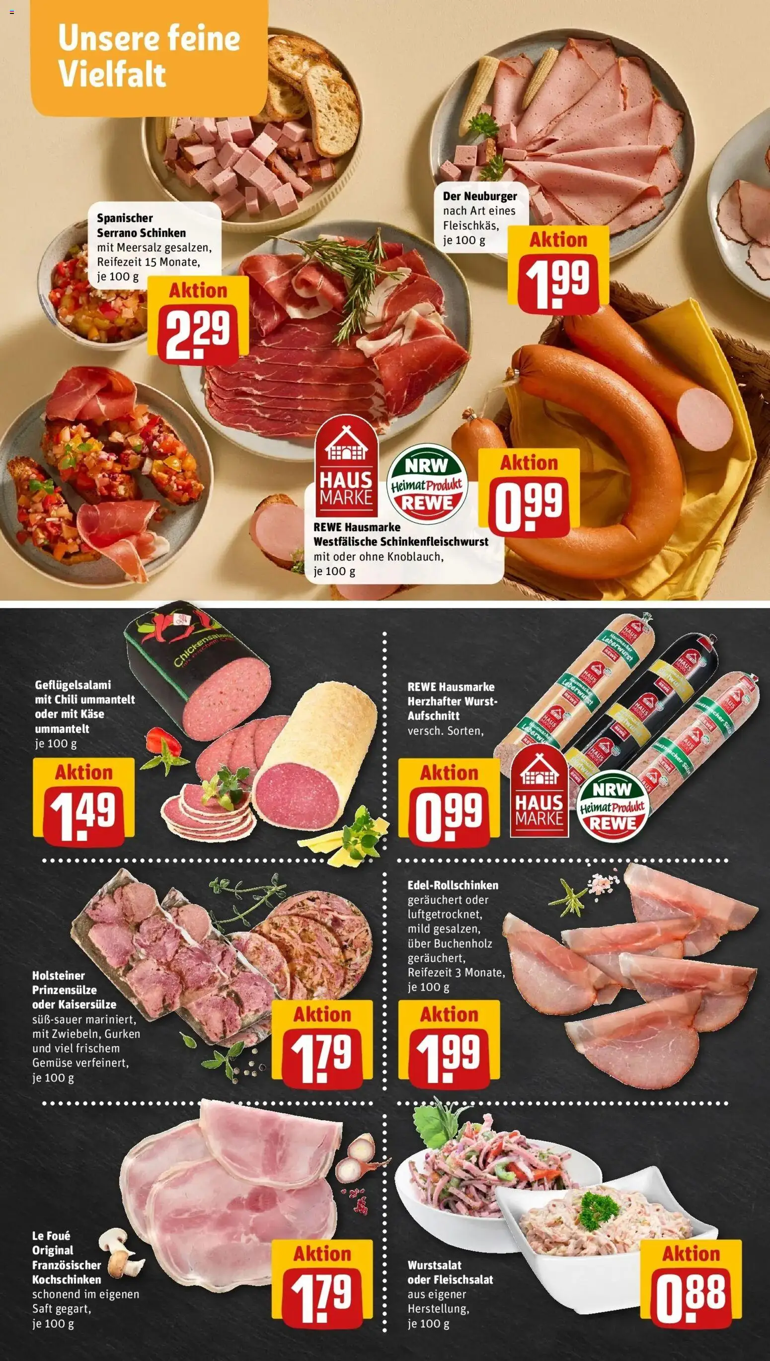 REWE Prospekt ab 19.10.2026 zum Blättern » Angebote | Seite: 10 | Produkte: Käse, Gemüse, Wurst, Serrano schinken