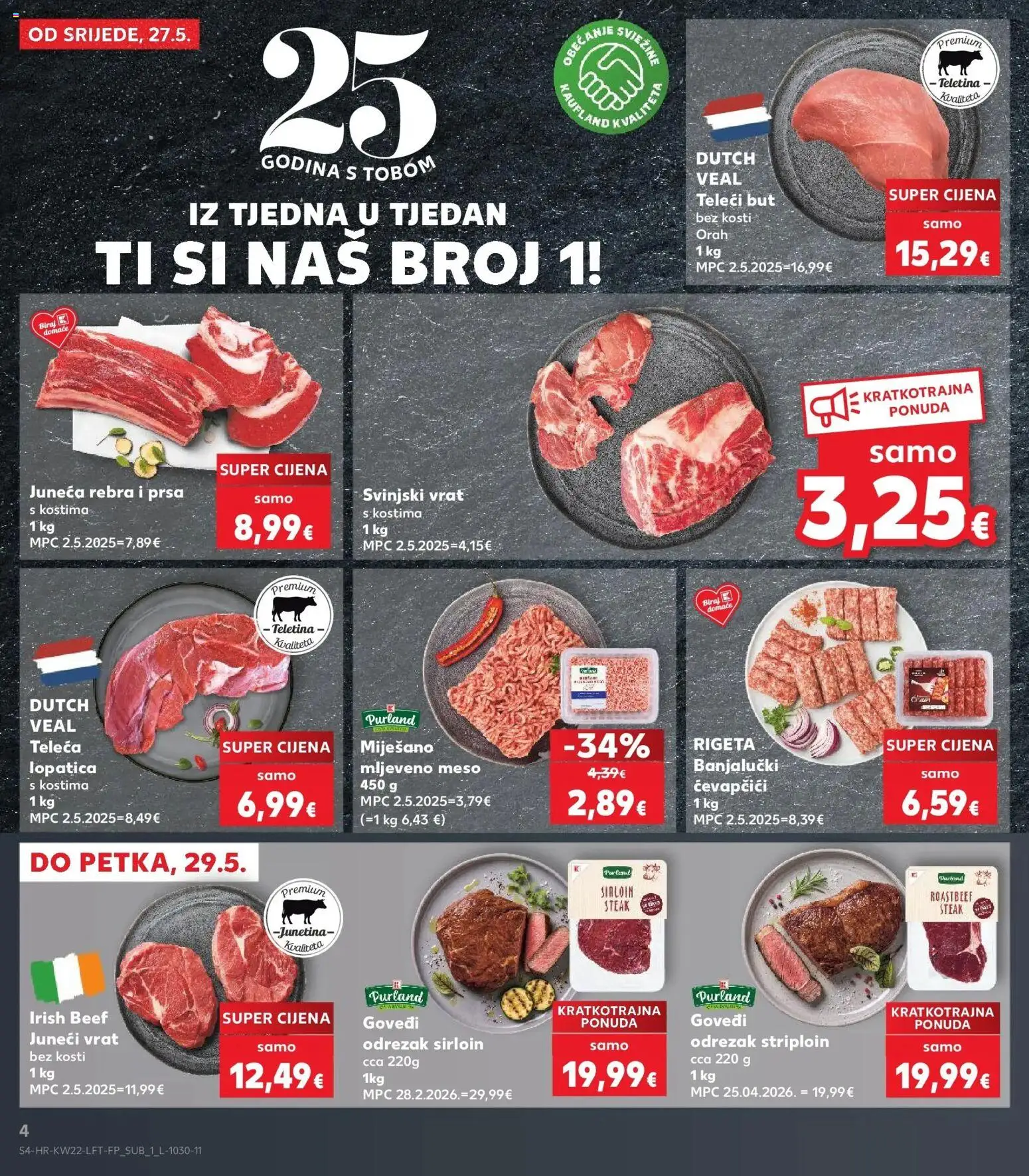 Kaufland katalog | vrijedi od 26.05.2026 | Stranica: 4 | Proizvodi: Svinjski vrat, Junetina, Mljeveno meso, Orah