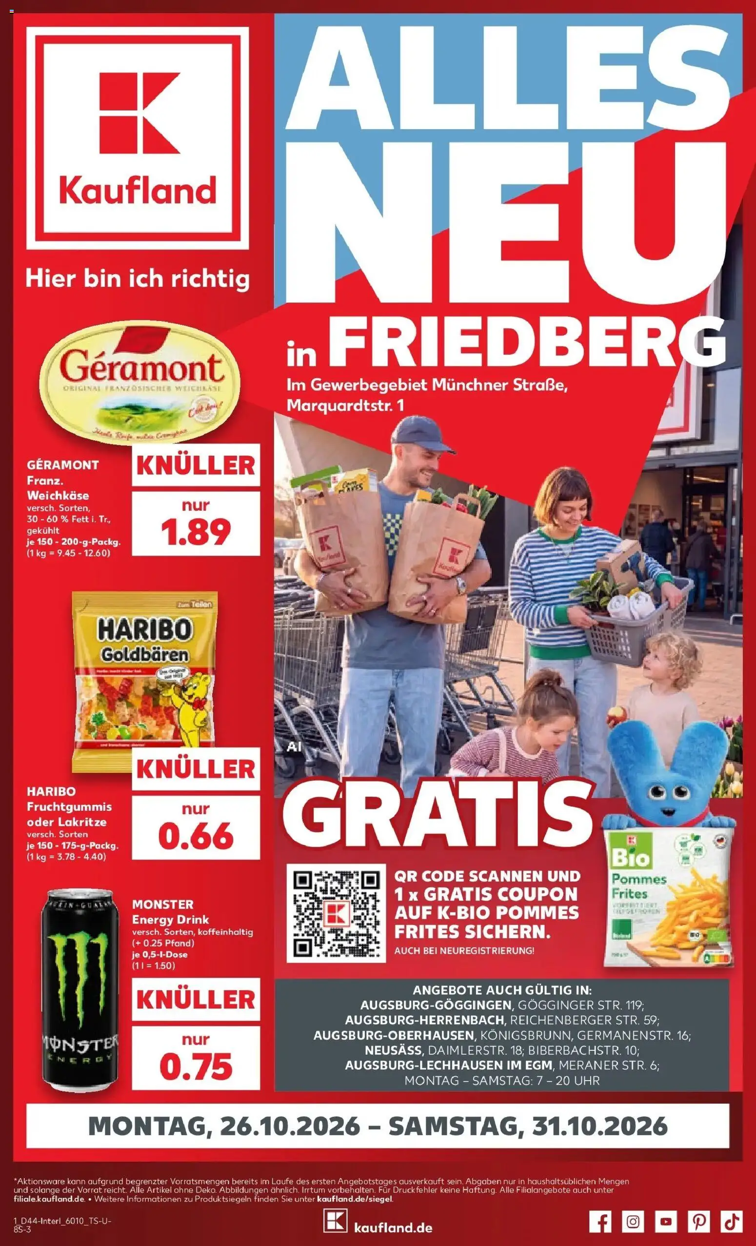 Prospekt Kaufland ab 26.10.2026 » Angebote Online zum Blättern | Seite: 5 | Produkte: Geramont, Pommes, Monster, Uhr
