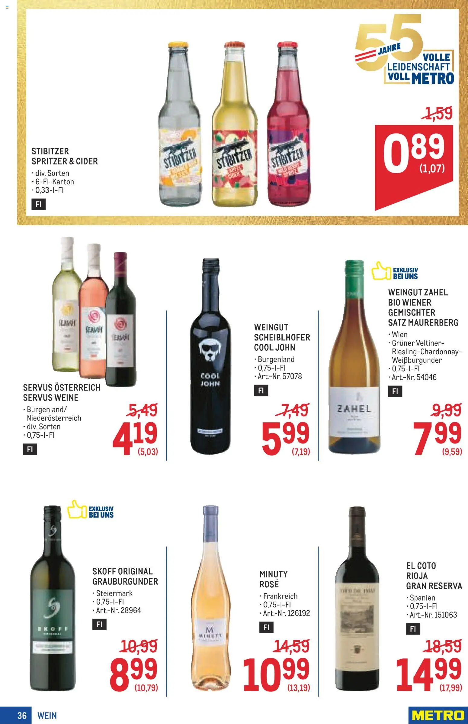 Metro angebote Profi gültig ab 20.08.2026 | Seite: 36 | Produkte: Wein