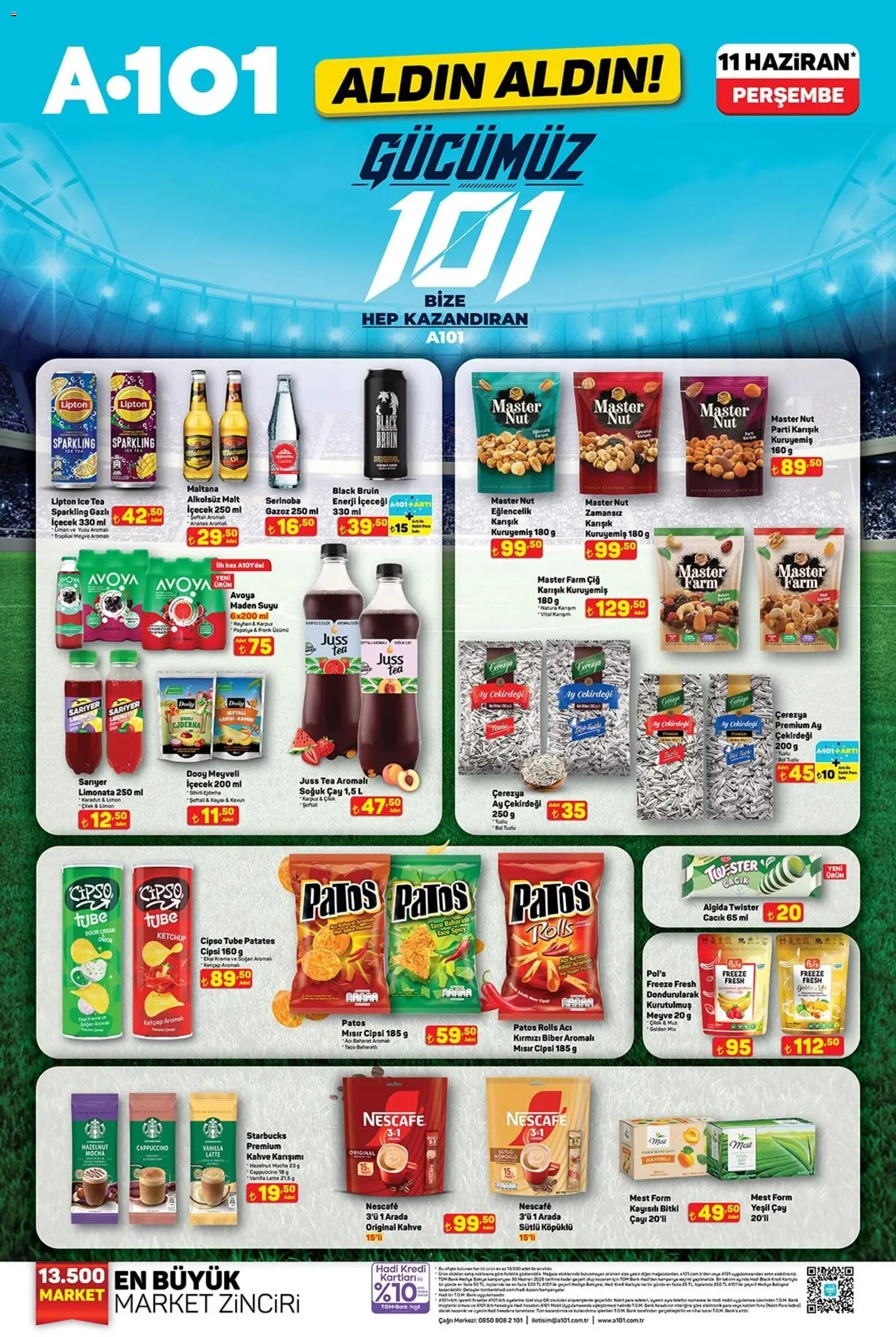 A101 - Katalog Aldın Aldın - 11.06.2026 tarihinden itibaren geçerlidir | Sayfa: 1 | Ürünler: Çilek, Soğan, Mısır, Maden suyu